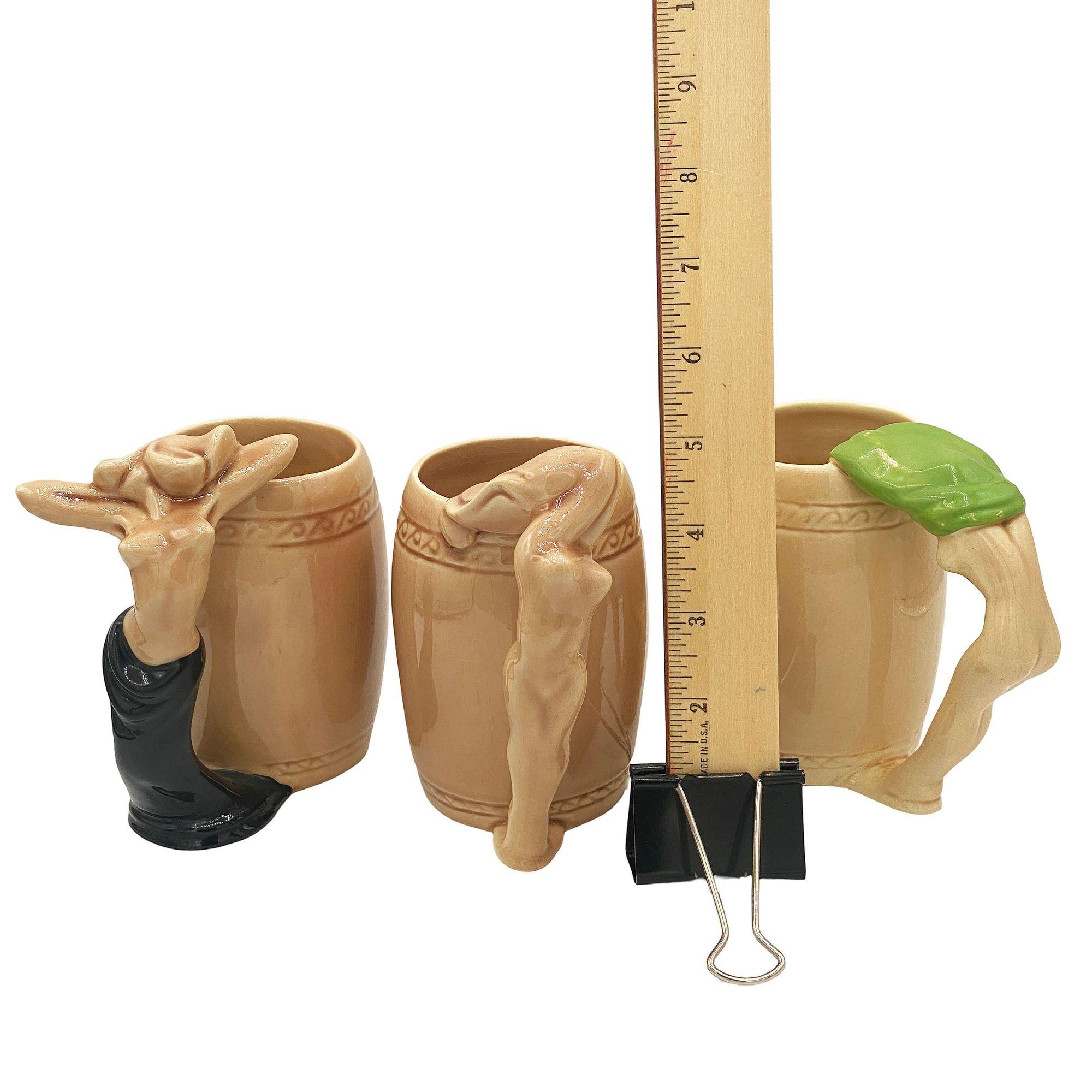 Mid-Century Modern Ensemble de trois tasses en céramique 