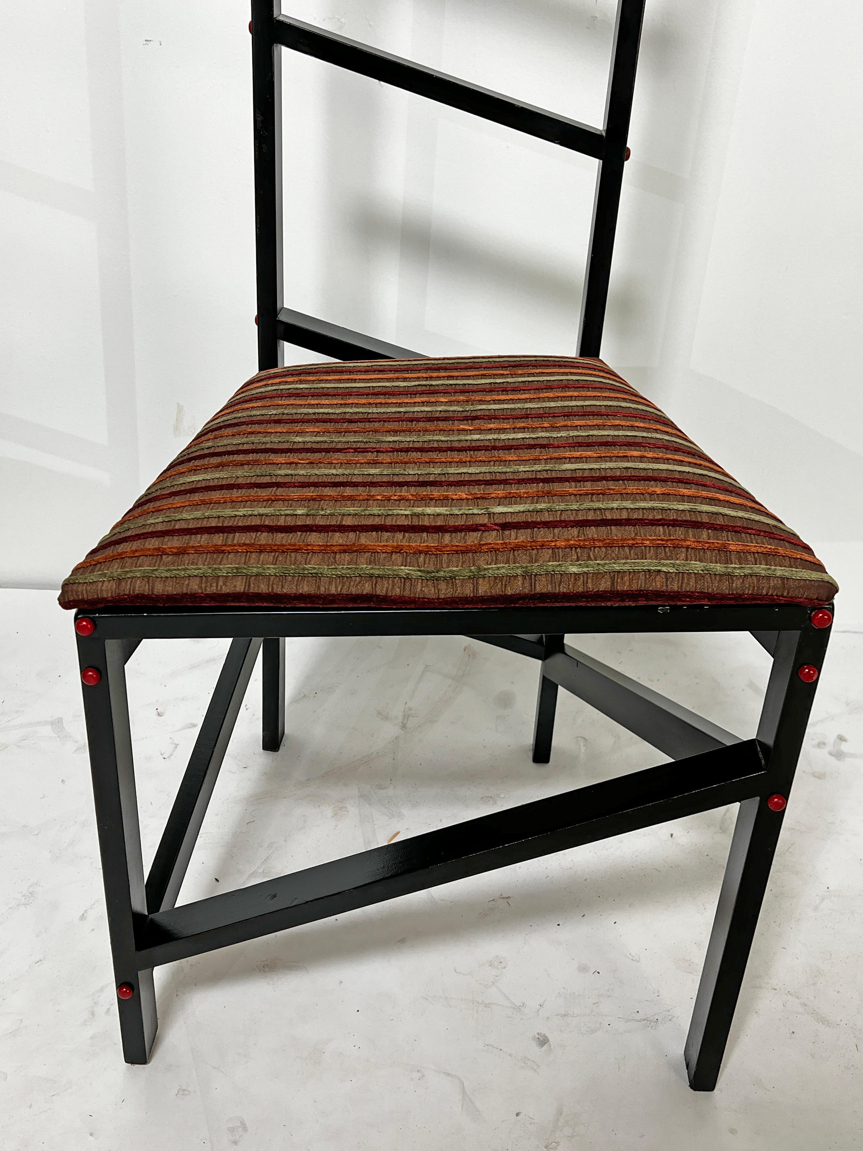 Set of Three Studio Craft Post Modern Chairs signed King, d. 1993 For Sale 3