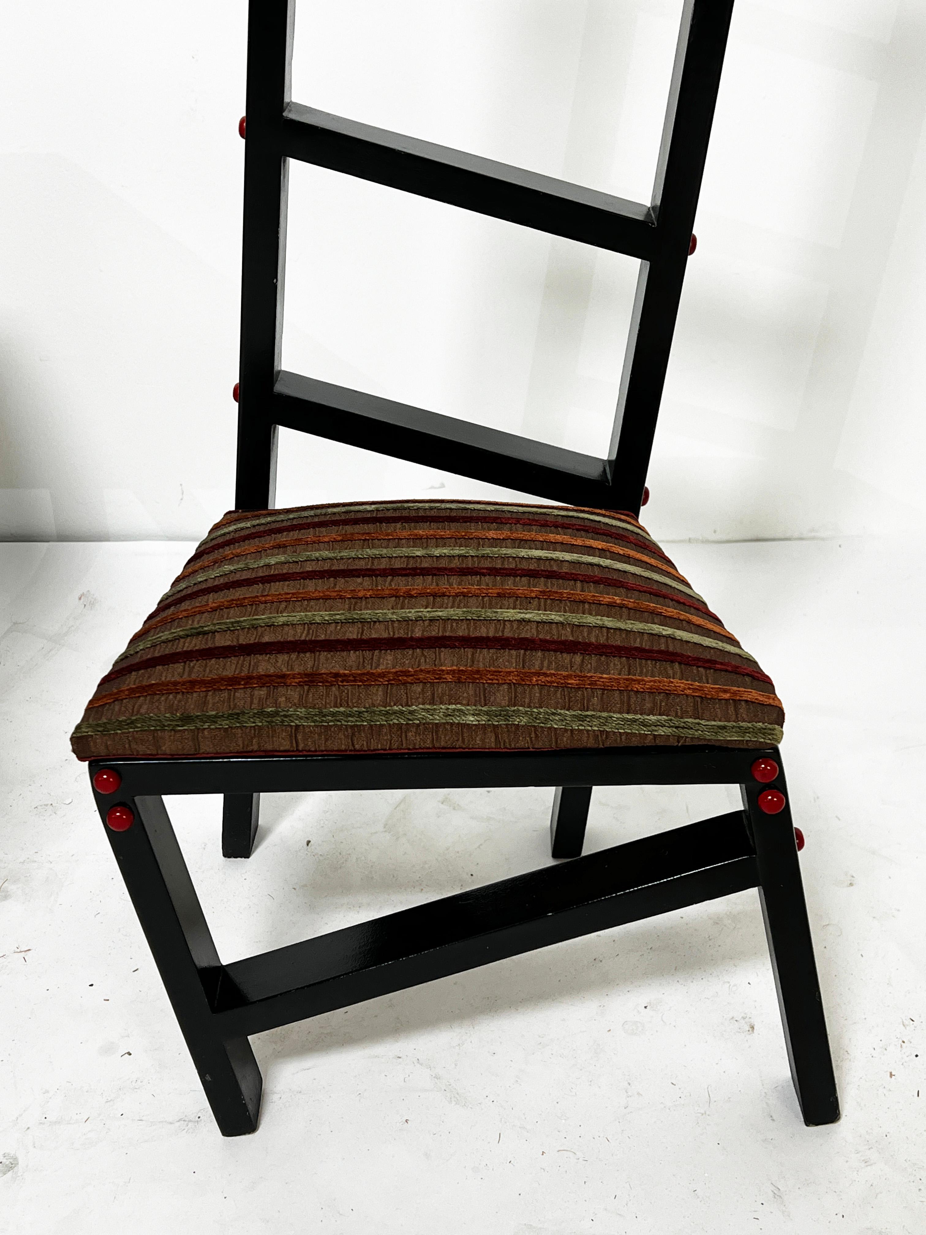 Set of Three Studio Craft Post Modern Chairs signed King, d. 1993 For Sale 7