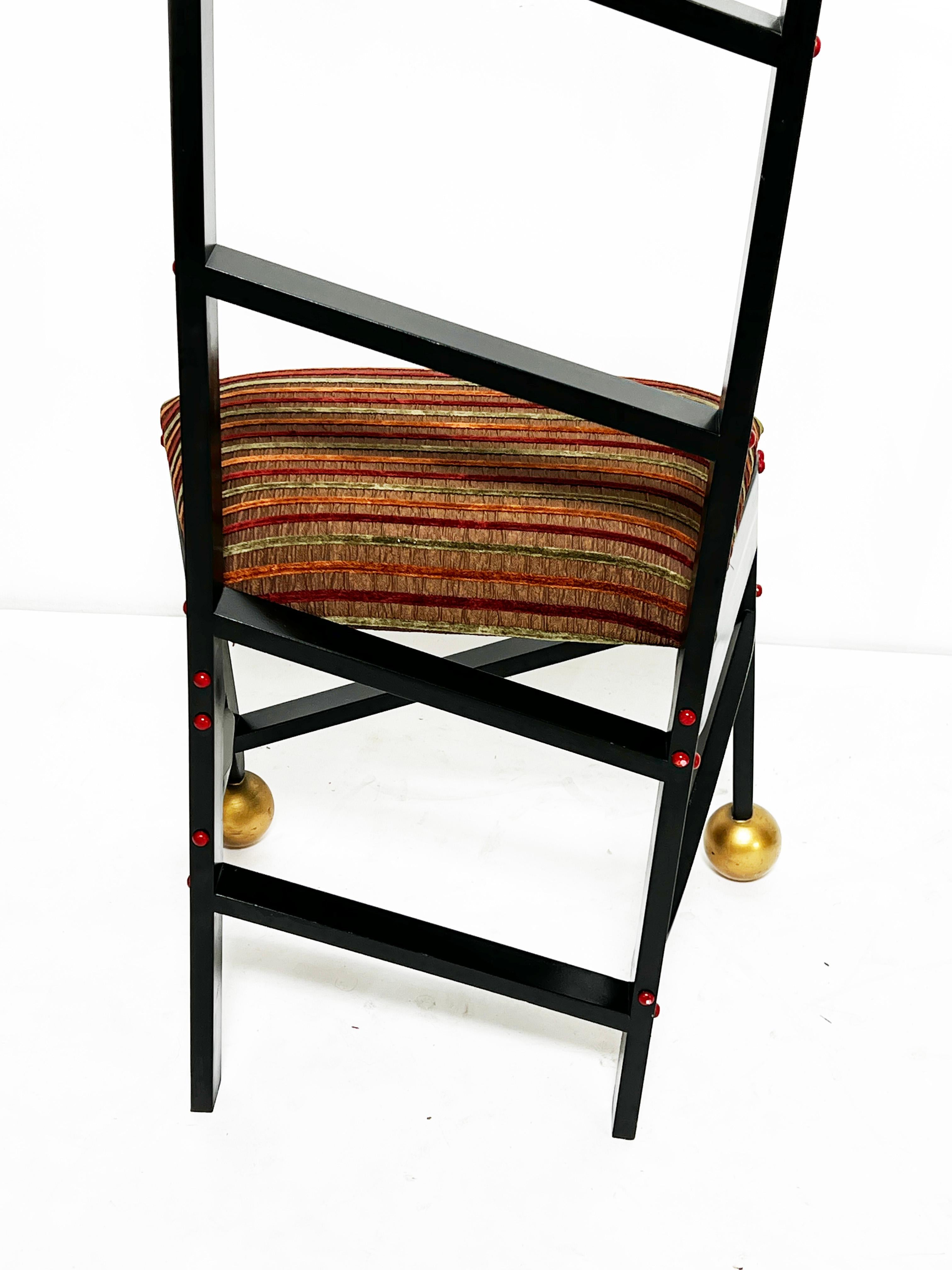 Set of Three Studio Craft Post Modern Chairs signed King, d. 1993 For Sale 1