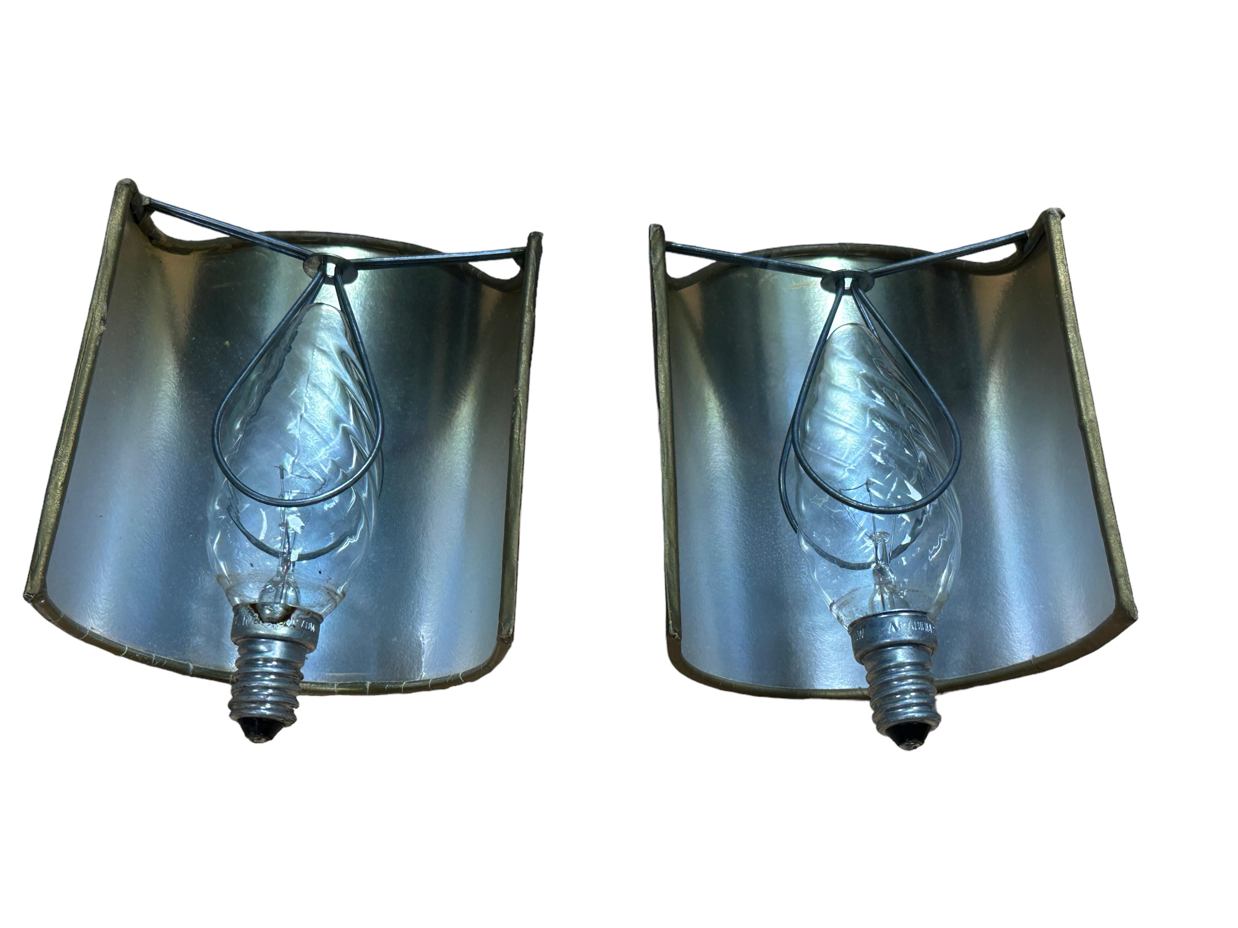 Set of Three stunning Tole Sconces Gilded Metal, Kogl Leuchten, 1960s For Sale 7