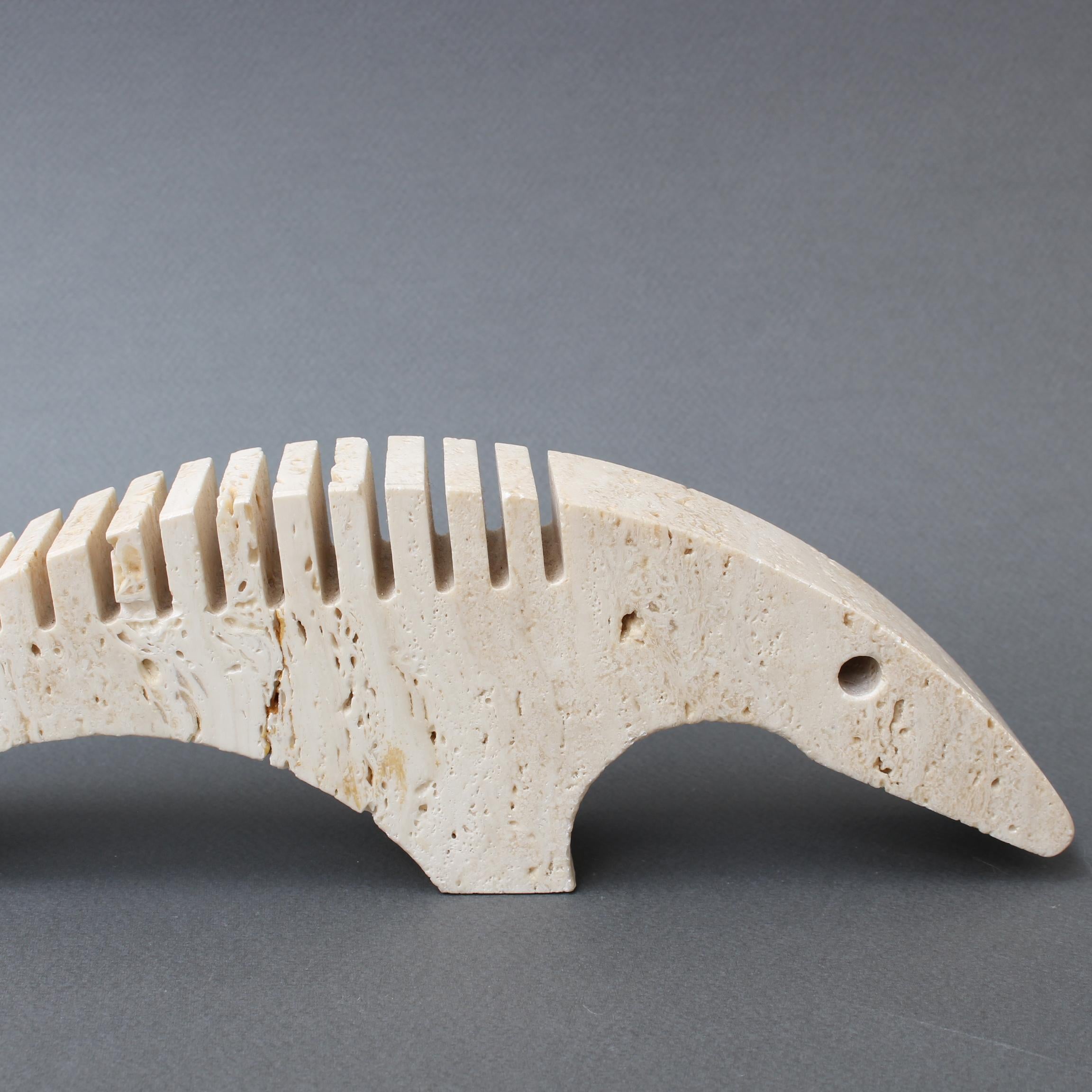 Set of Three Stylized Travertine Anteater Card Holders by Mannelli Brothers For Sale 5