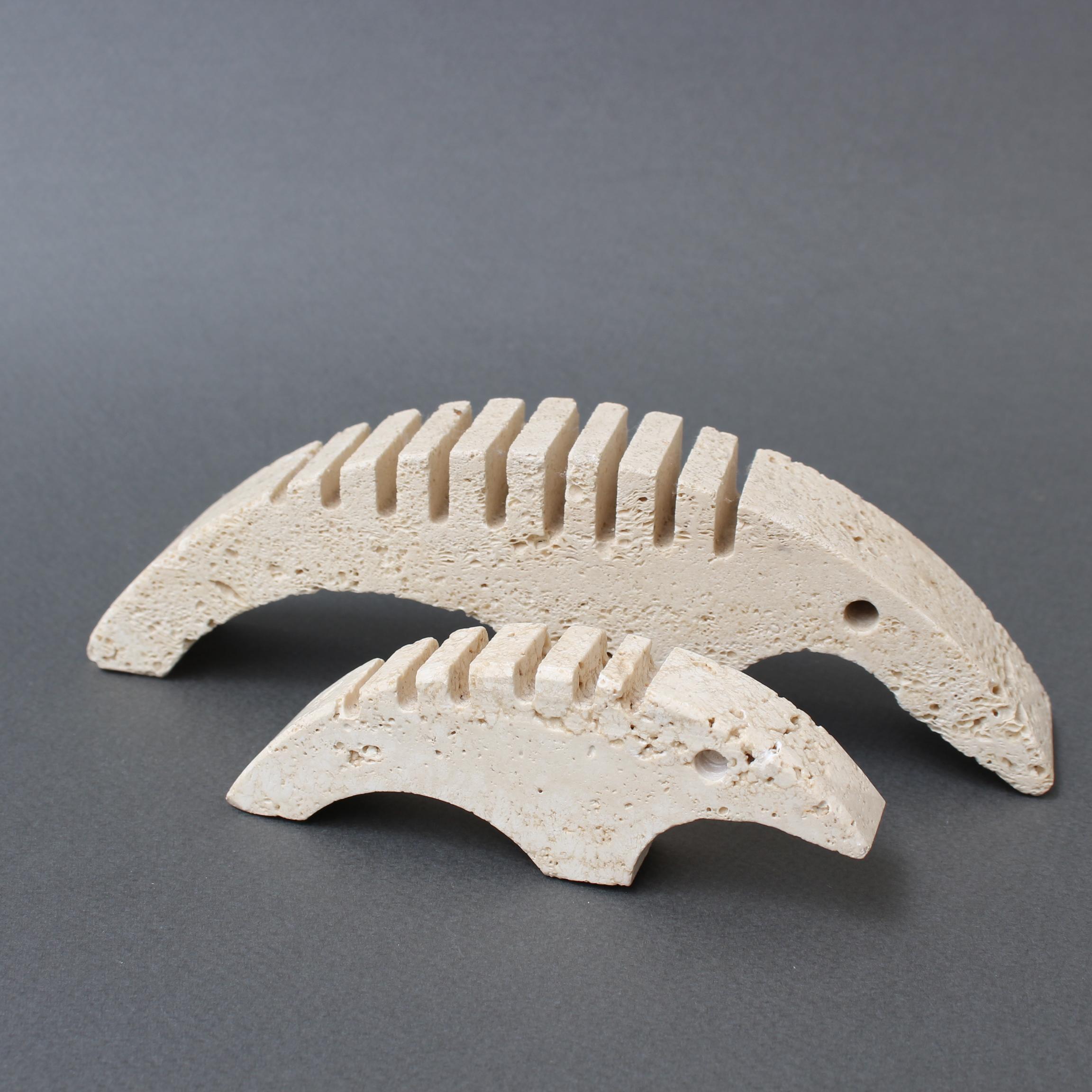 Set of Three Stylized Travertine Anteater Card Holders by Mannelli Brothers For Sale 7