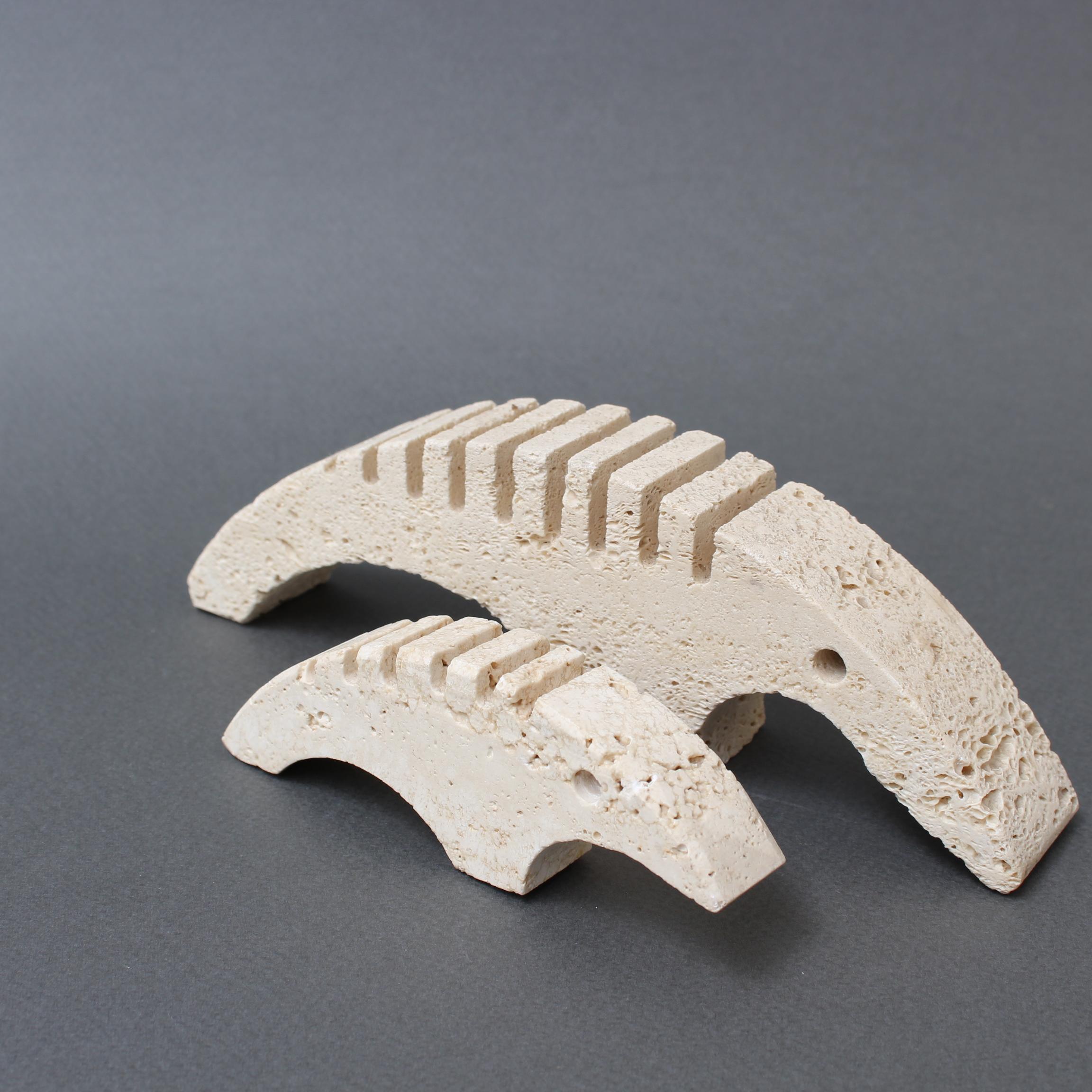 Set of Three Stylized Travertine Anteater Card Holders by Mannelli Brothers For Sale 8