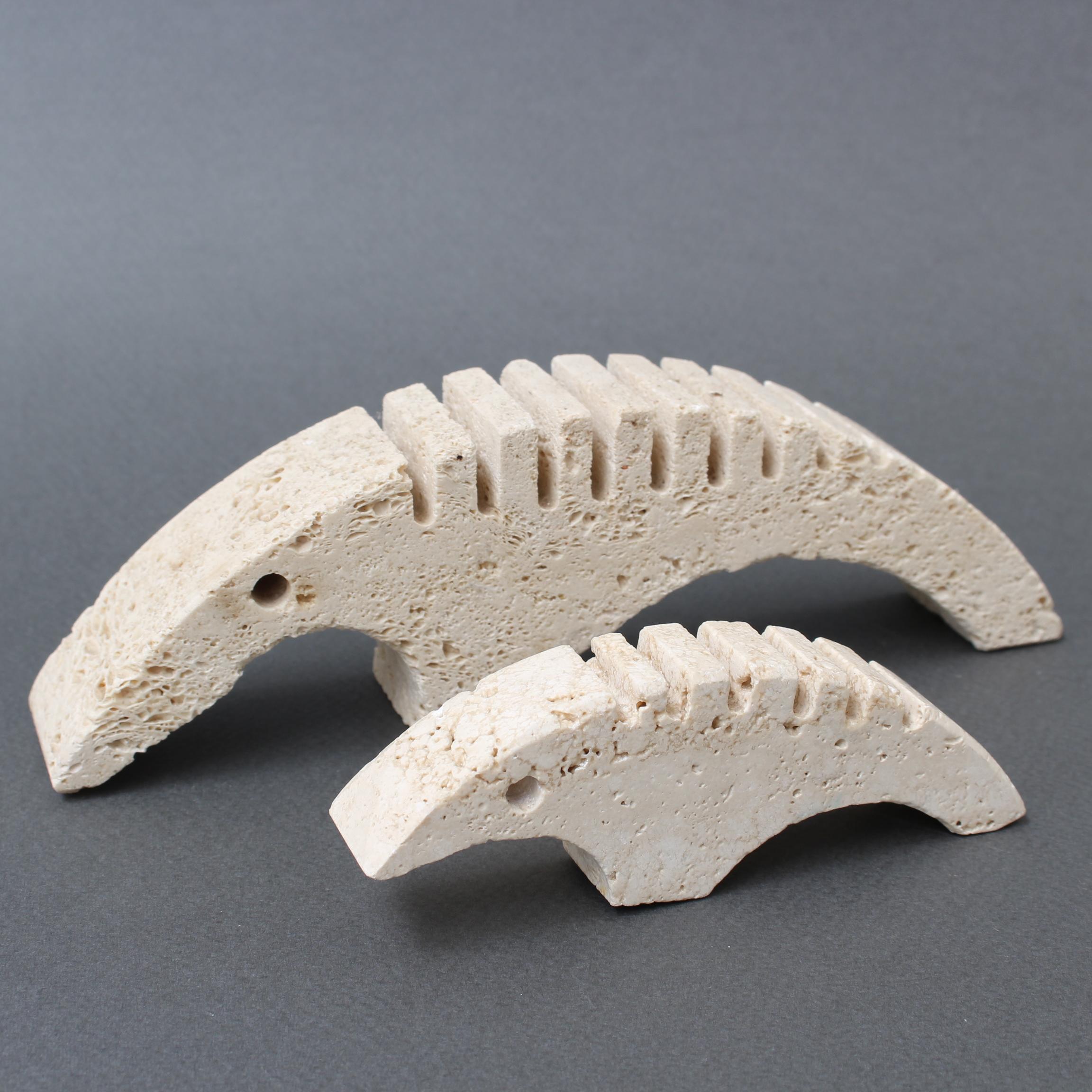 Set of Three Stylized Travertine Anteater Card Holders by Mannelli Brothers For Sale 9