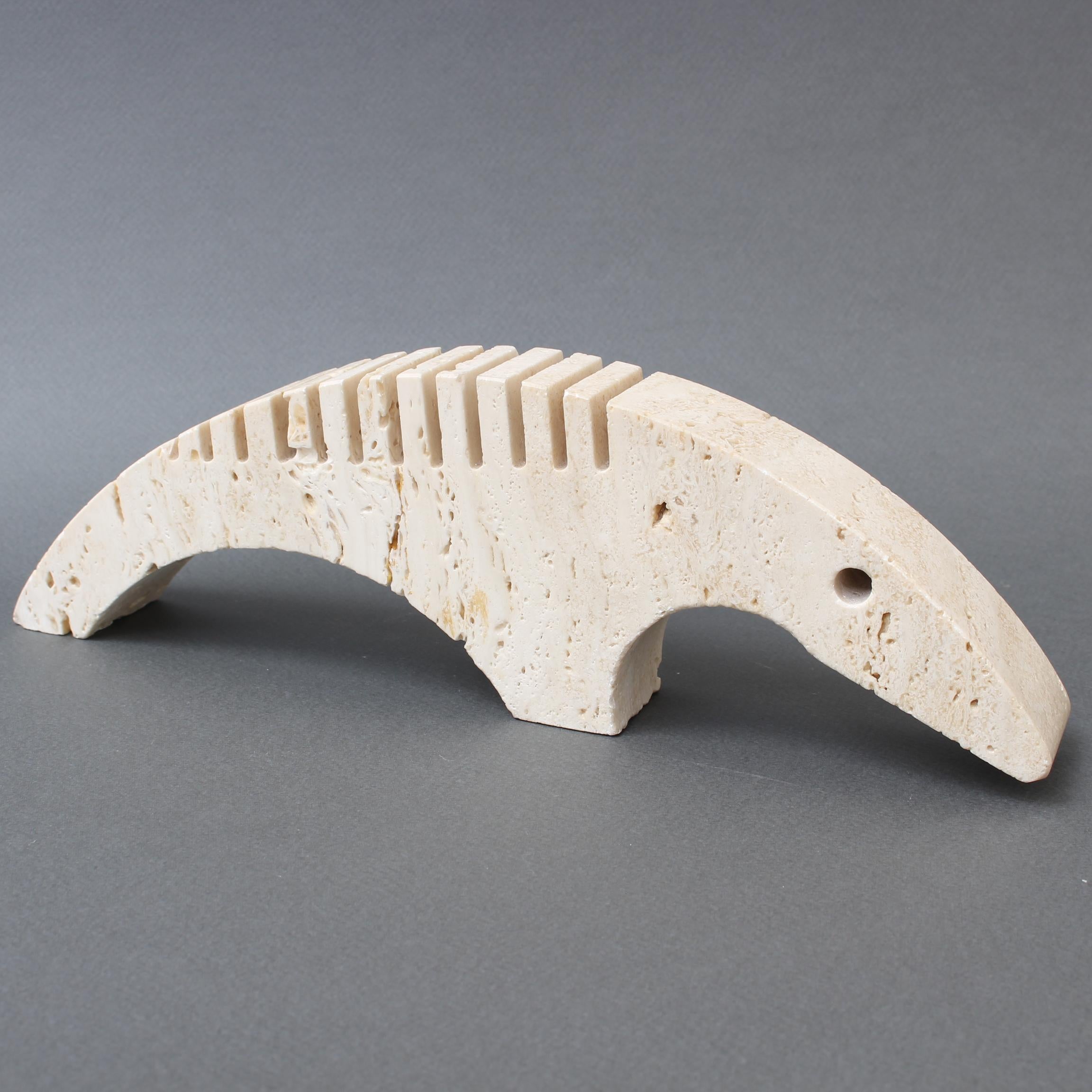 Set of Three Stylized Travertine Anteater Card Holders by Mannelli Brothers For Sale 3