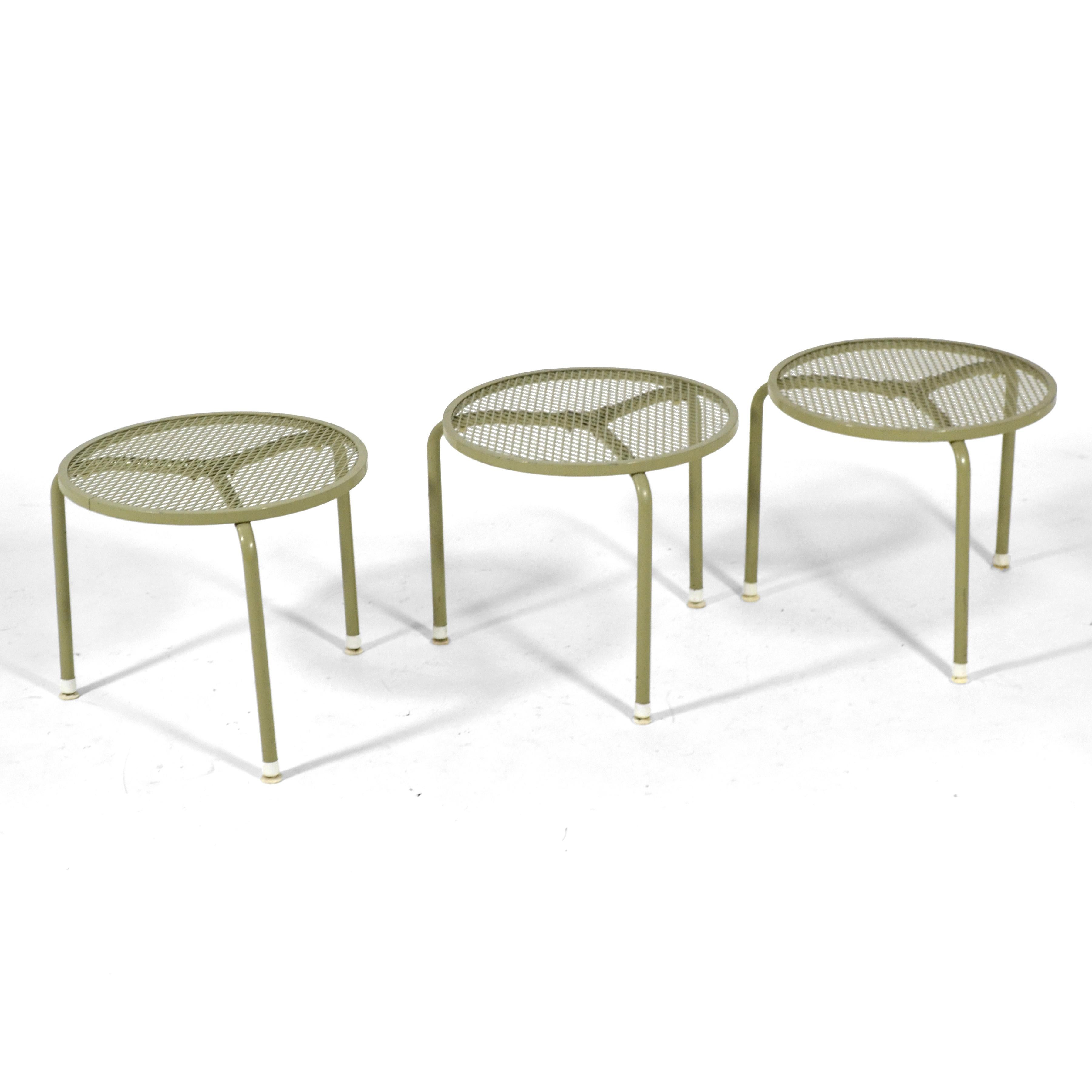 American Set of Three Surfline Stacking Outdoor Tables