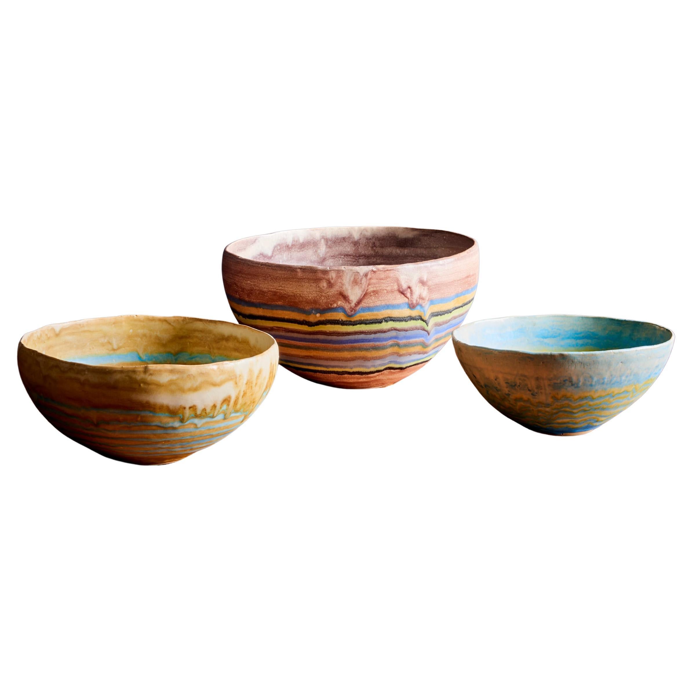 Set of three Sussane Protzmann Sounding bowls Germany - 2022 For Sale