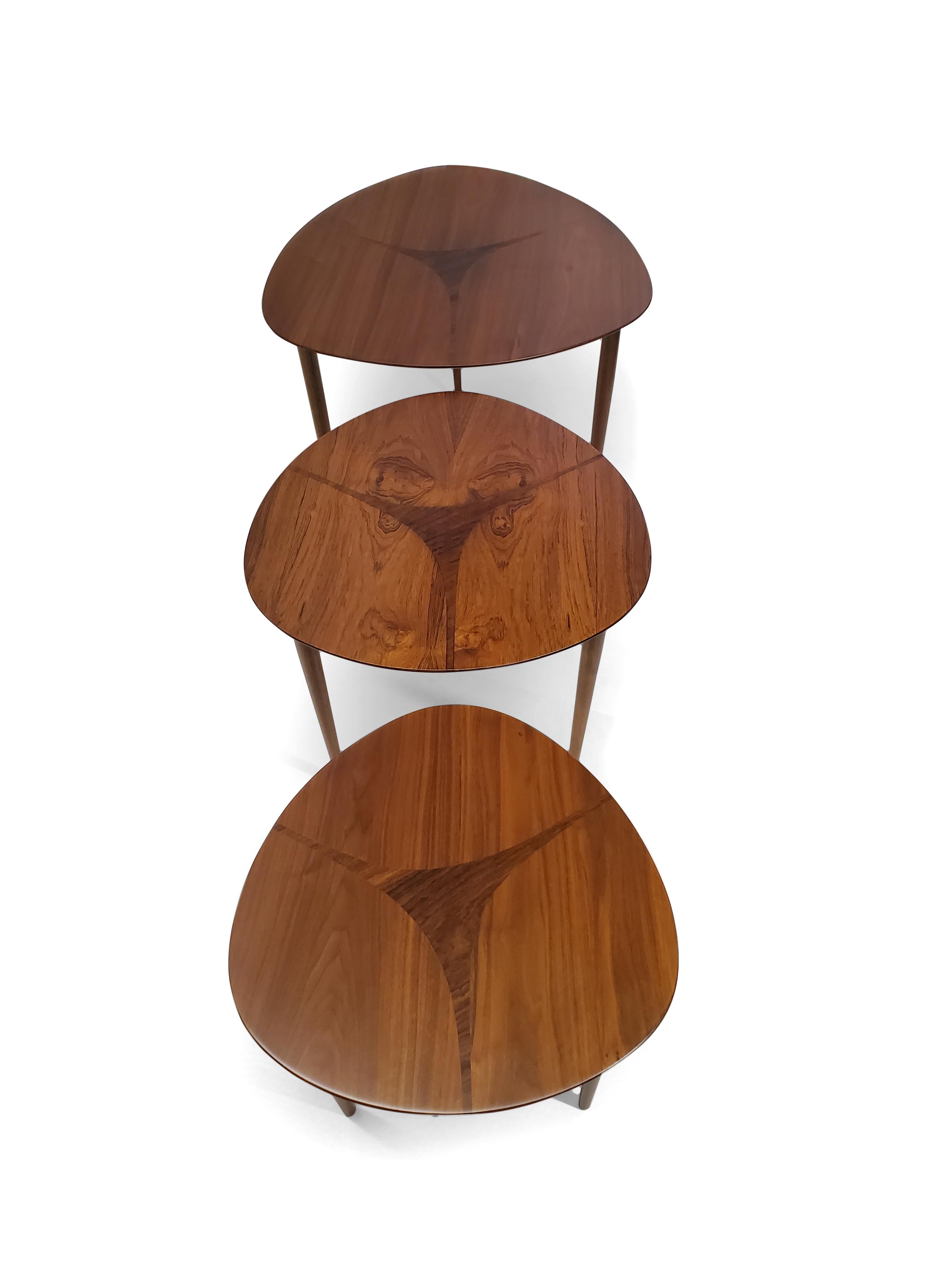 Wood Set of Three Swedish Stacking Tables  For Sale