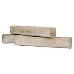 Set of Three Swiss 20th Century Rectilinear Stone Planters by Willy Guhl