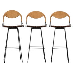 Set of Three Swivel Bar Stools by Arthur Umanoff, 1960s