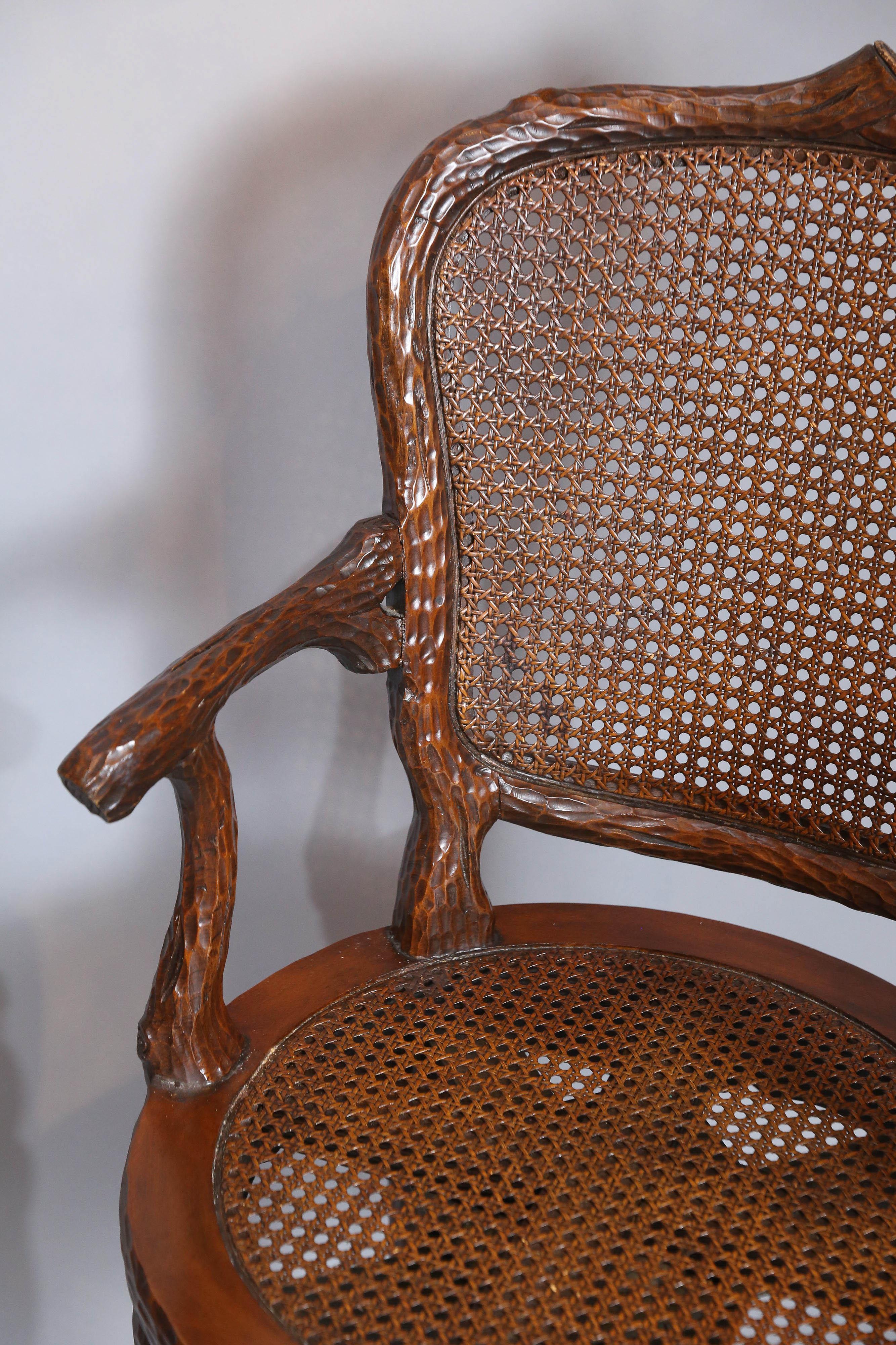 20th Century Set of Three Swivel Vintage Italian Faux-Bois Counter-Height Stools For Sale