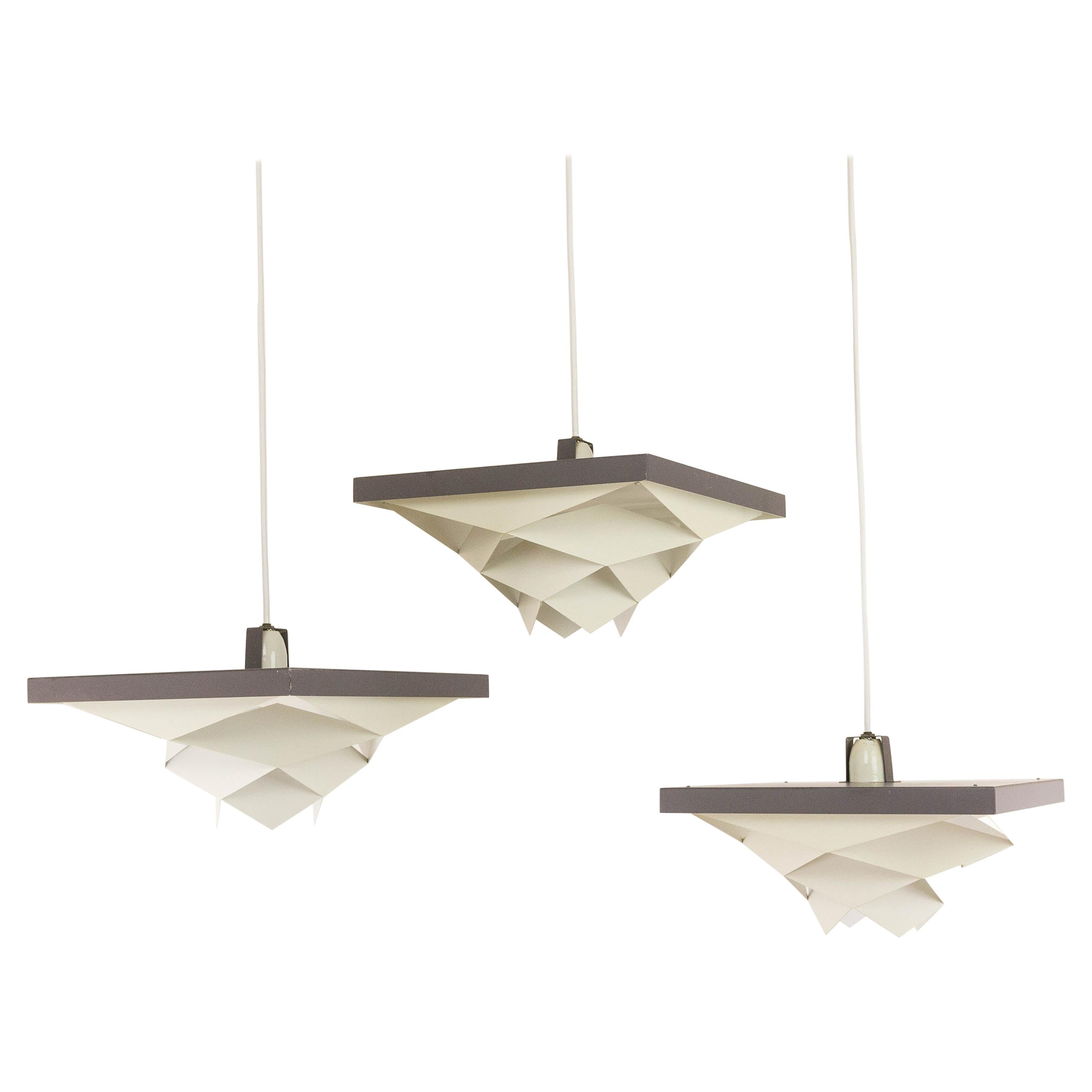 Set of Three Symfoni Pendants by Preben Dahl for Hans Følsgaard Belysning, 1960s