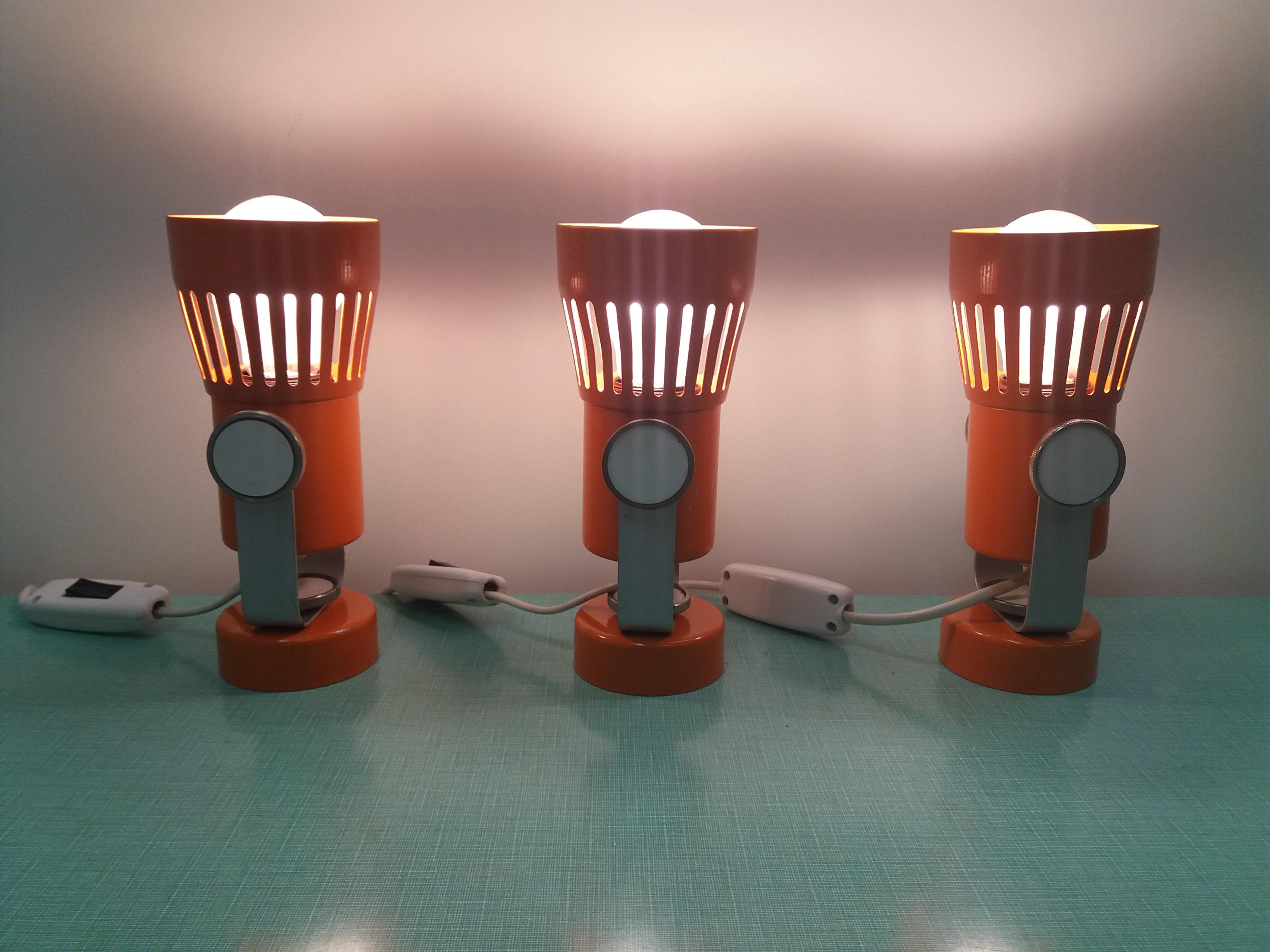 Czech Set of Three Table or Wall Lamps Designed by Pavel Grus for Drupol, 1970s