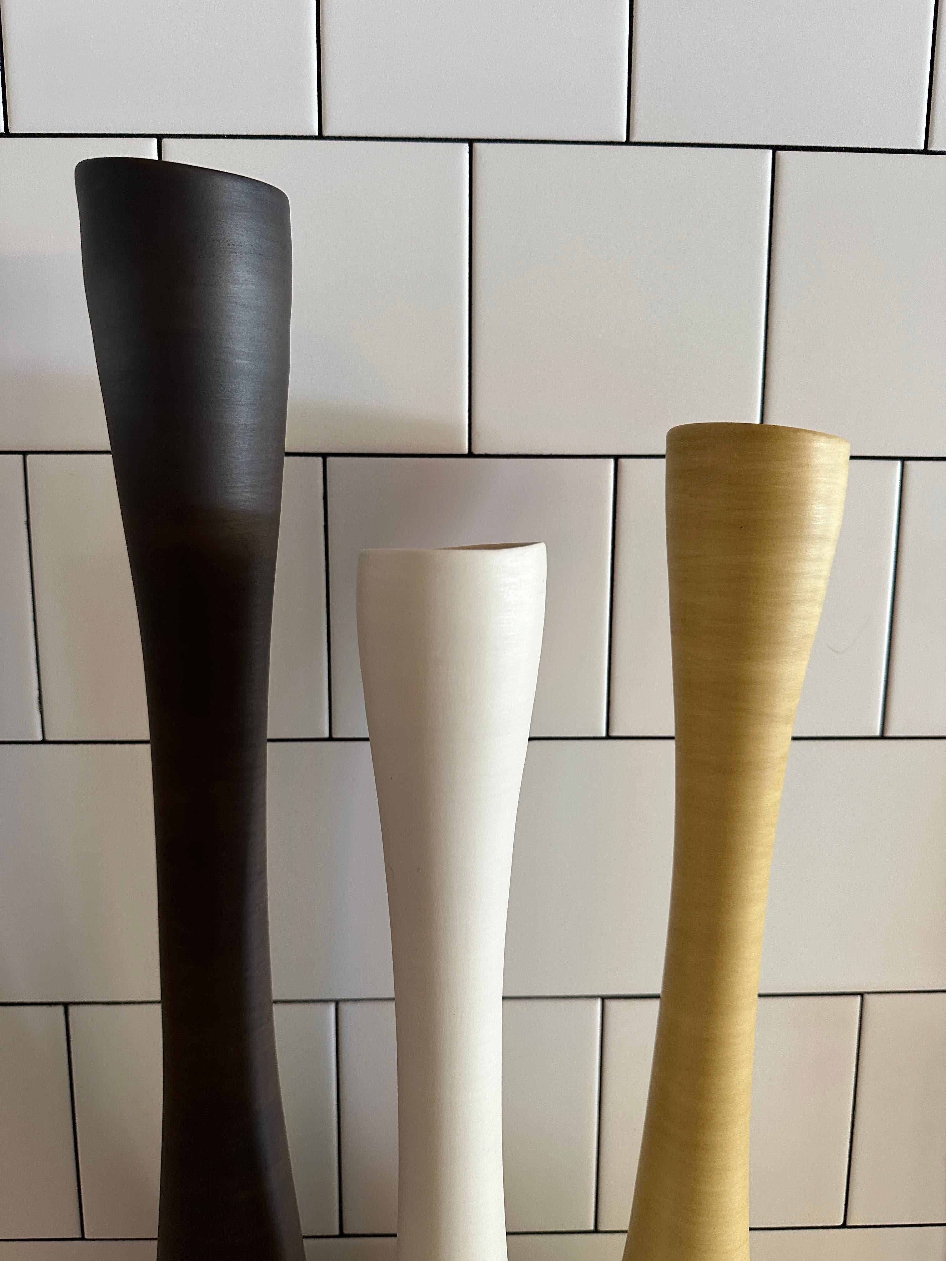 Set of Three Tall Flute Vases by Rina Menardi in STOCK For Sale 1