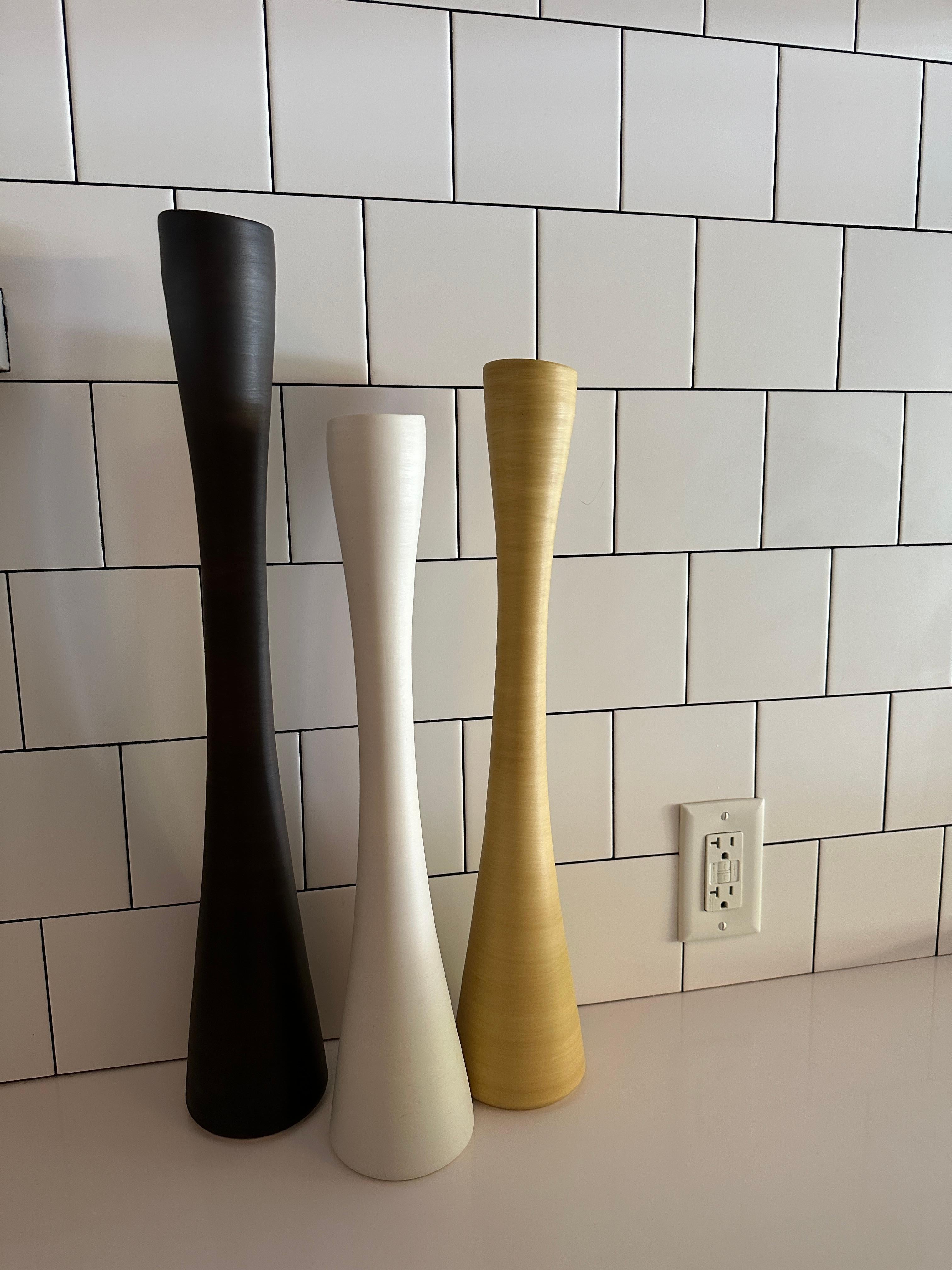 Set of Three Tall Flute Vases by Rina Menardi in STOCK For Sale 3