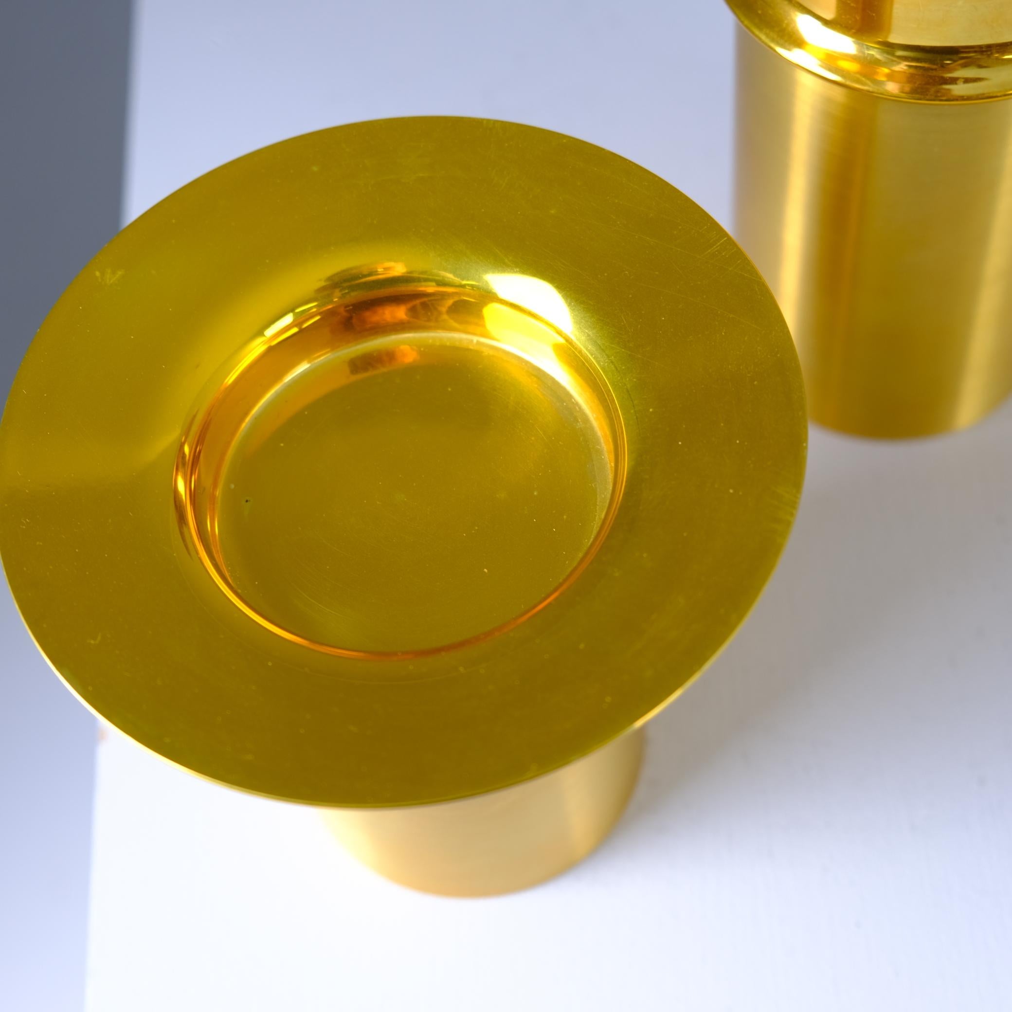 Set Of Three Tapio Wirkkala Bronze Candle Holders TW 486, Kultakeskus Oy 1970s For Sale 2