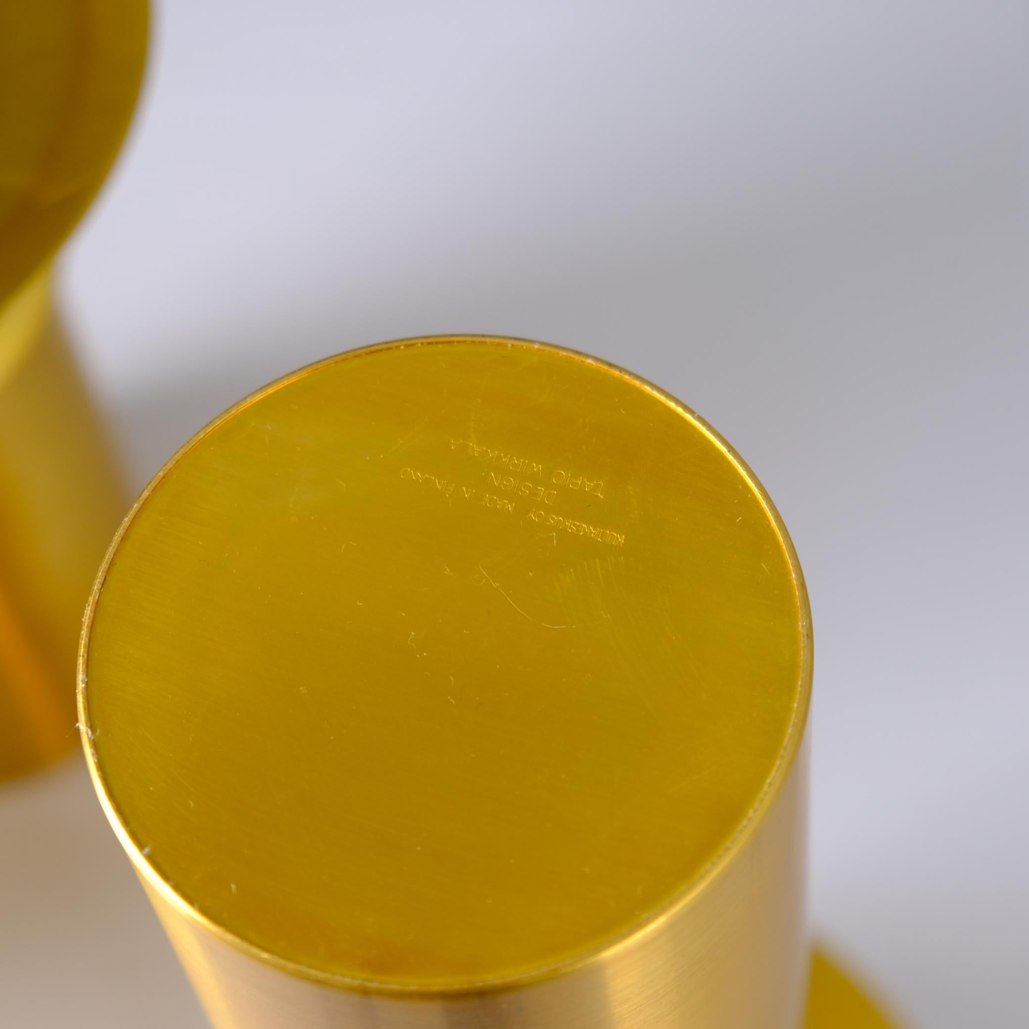 Set Of Three Tapio Wirkkala Bronze Candle Holders TW 486, Kultakeskus Oy 1970s For Sale 3