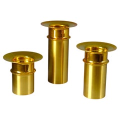 Set Of Three Tapio Wirkkala Bronze Candle Holders TW 486, Kultakeskus Oy 1970s