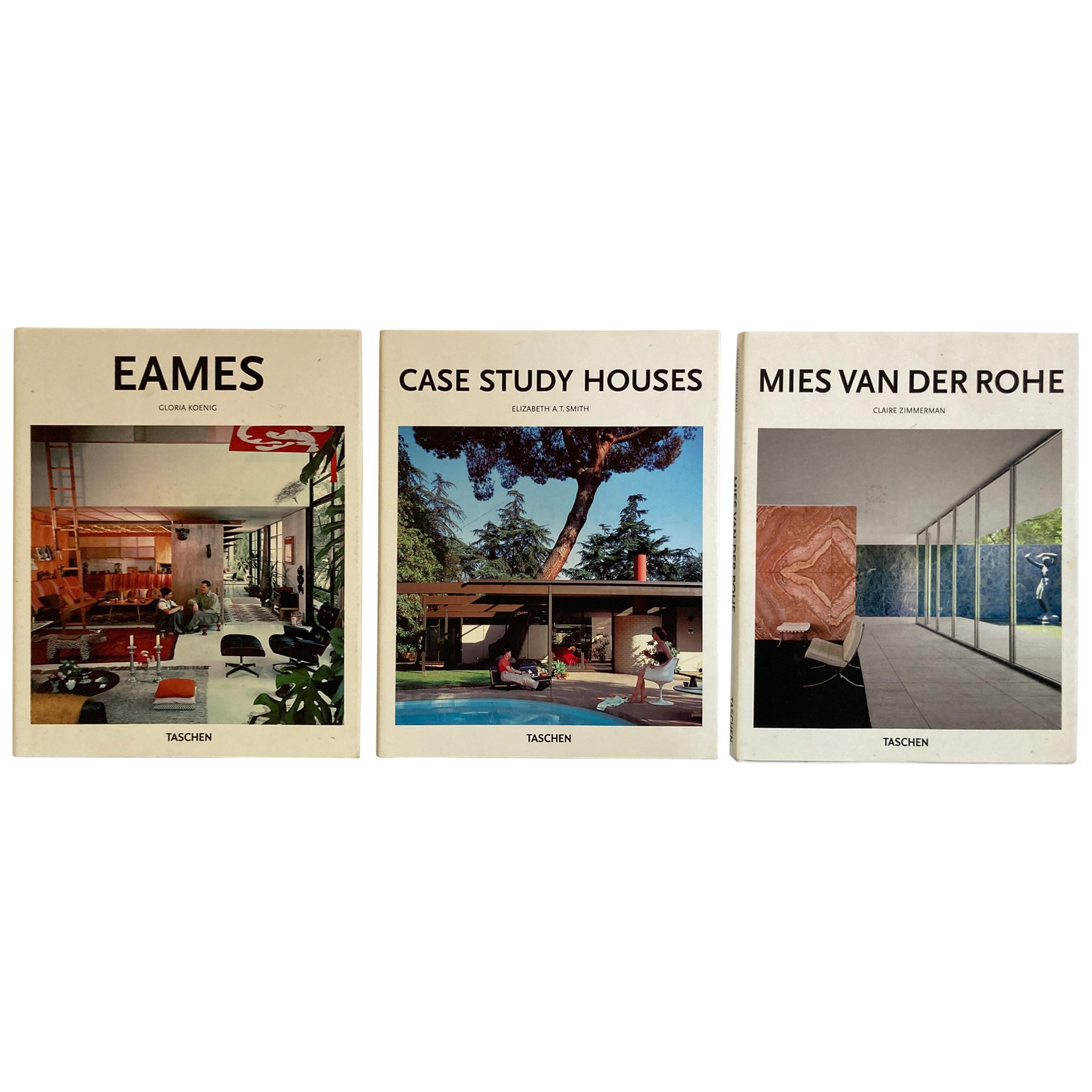 Set of Three Taschen Hardcover Books Eames, Case Study, Mies van der Rohe