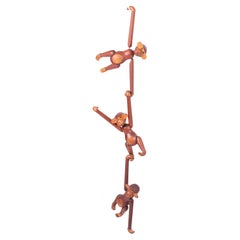 Set of Three Teak and Limba Wood Figure by Kay Bojesen