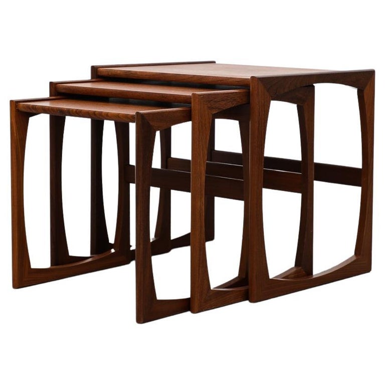 Set of Three Teak GPLAN Quadrille Nesting Tables For Sale at 1stDibs