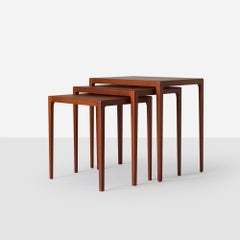 Set di tre tavolini in teak di Eske Kristensen per Ludvig Pontoppidan