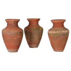 Set de tres macetas de terracota
