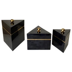 Set of Three Tessellated Horn Jewelry Boxes