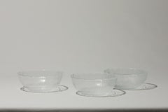 Set of Three Textured Glass Bowls, Eastern Europe, 1970s