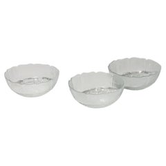 Set of Three Textured Glass Bowls, Eastern Europe, 1970s