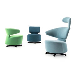 Set of Three Toshiyuki Kita 'Aki-Biki-Canta' Swivel Armchairs by Cassina