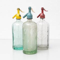 Set of three Traditional Vintage Catalan Soda Syphon, circa 1970