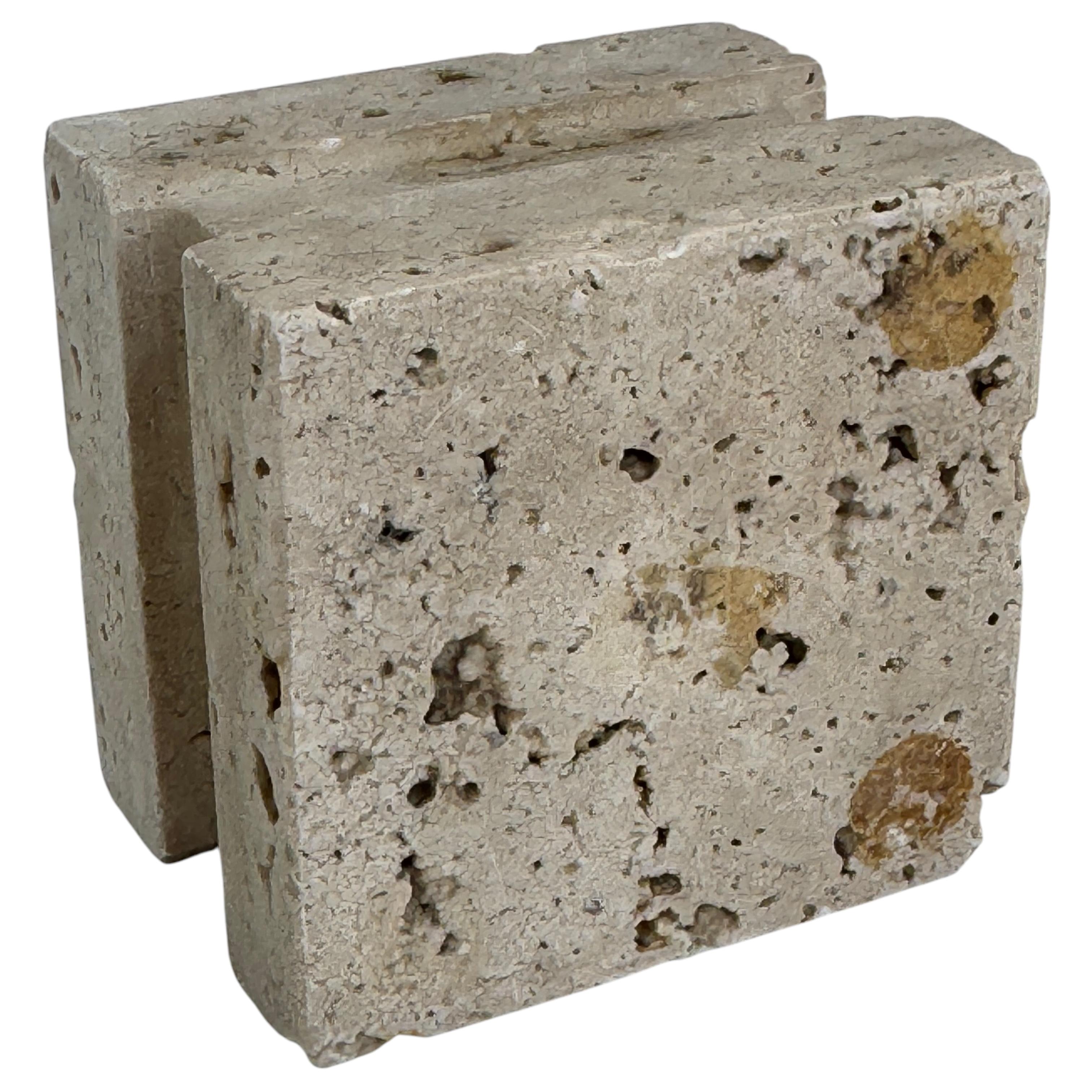 Set of Three Travertine Candle Holder by Fratelli Mannelli, Italy 1970s For Sale 10