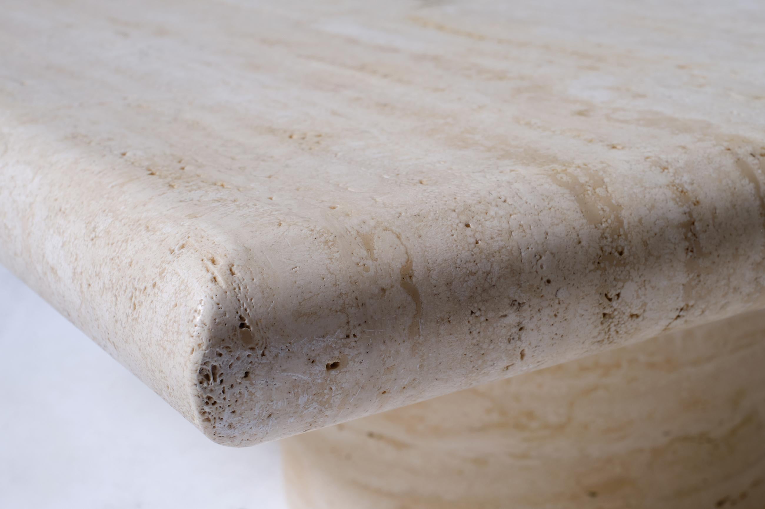 Set of Three Travertine Nesting Tables by Up & Up, Italy, 1970s 3