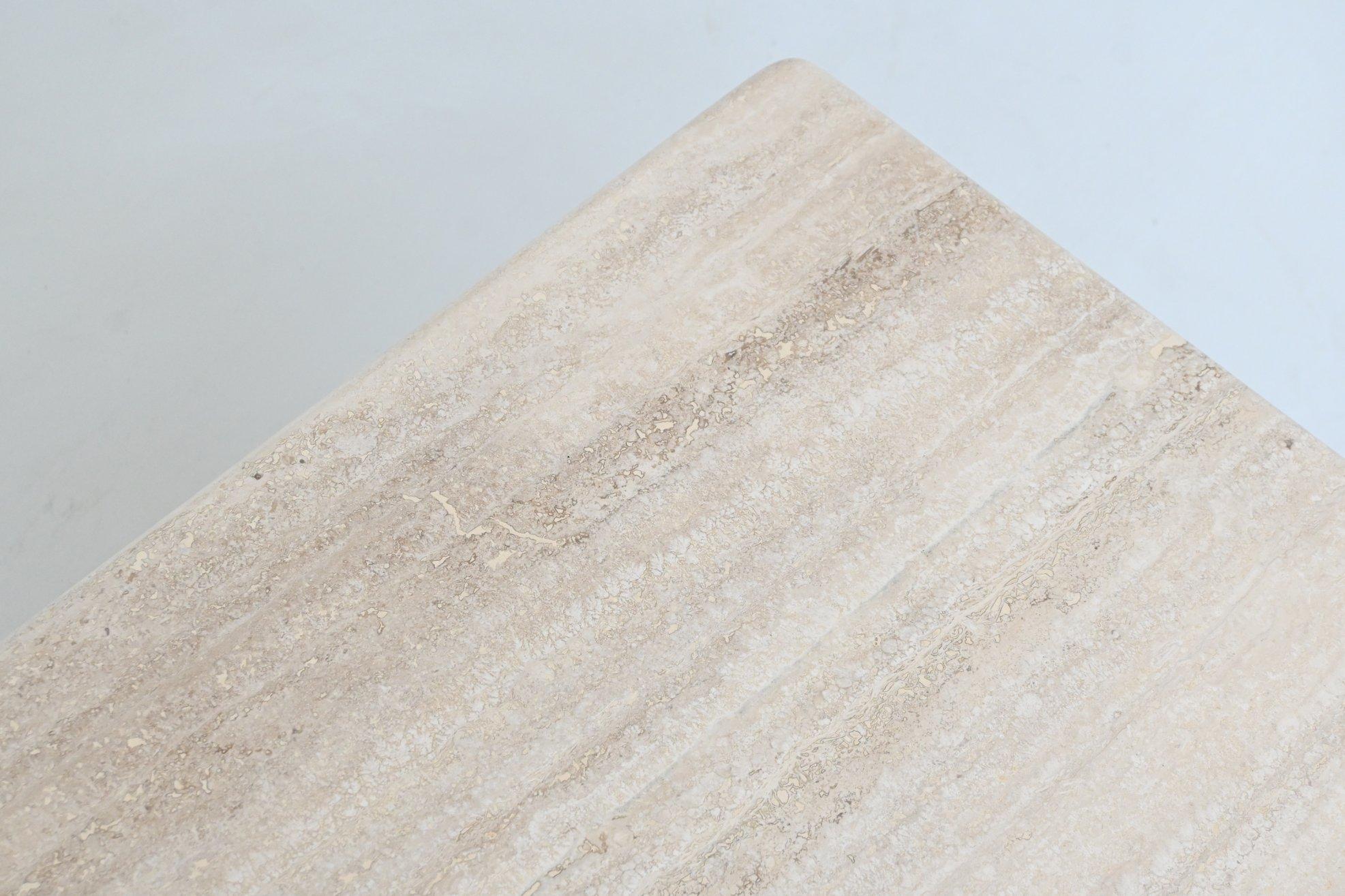 Set of three travertine stone nesting tables Italy 1970 For Sale 9