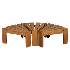 Set of Three Triangular Oak Tables by Dittman + Co