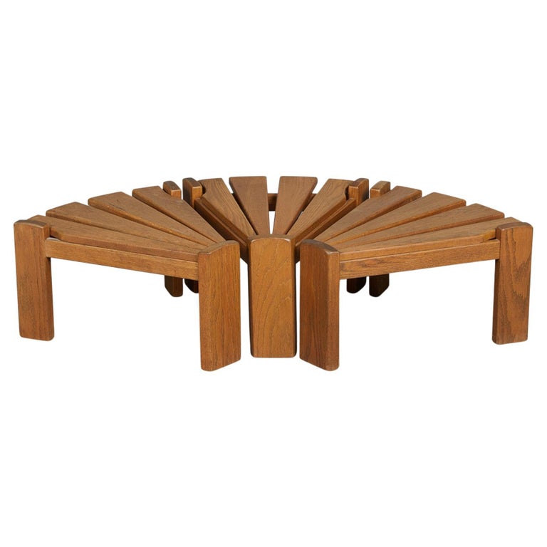 Set of Three Triangular Oak Tables by Dittman + Co For Sale at 1stDibs