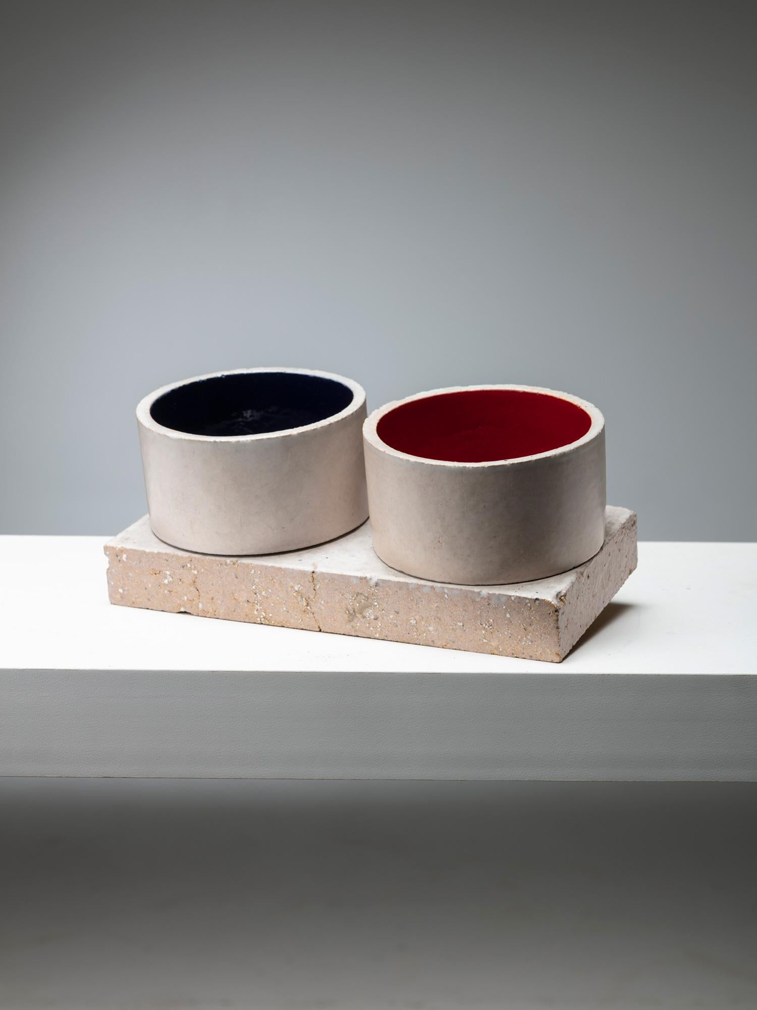 Ensemble de trois centres de table en céramique Tubi/Tubi d'Ambrogio Pozzi, Italie, 1970 Bon état - En vente à Milan, IT