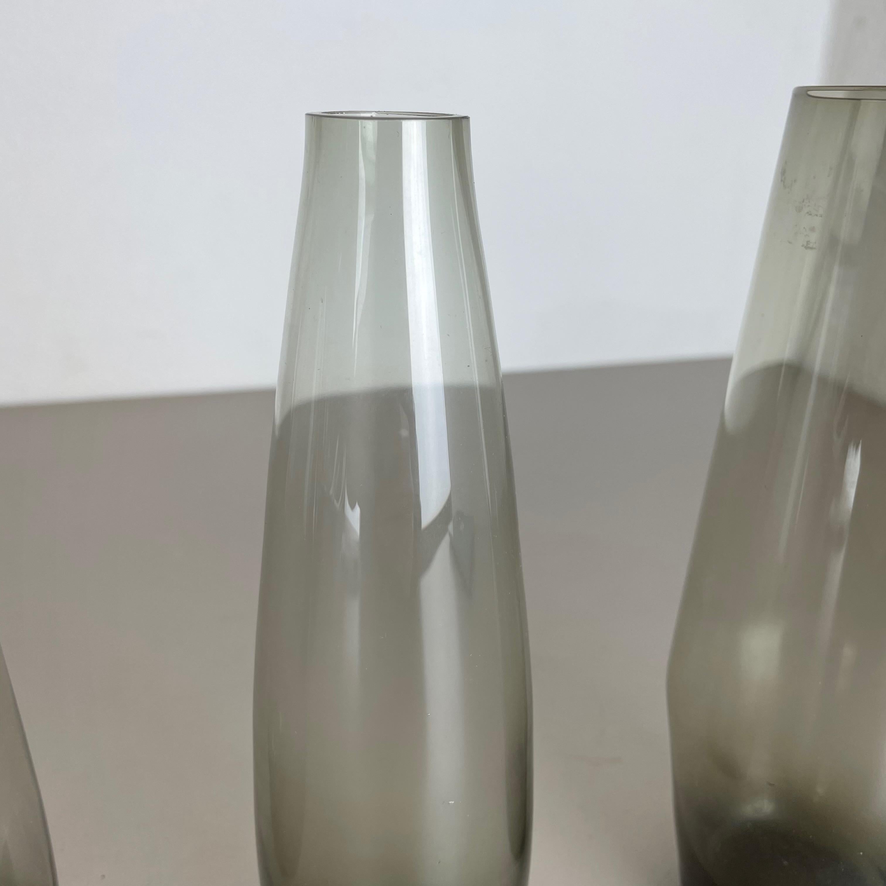 Set of Three Turmalin Vases Wilhelm Wagenfeld WMF Attributed, Germany 1960s For Sale 4