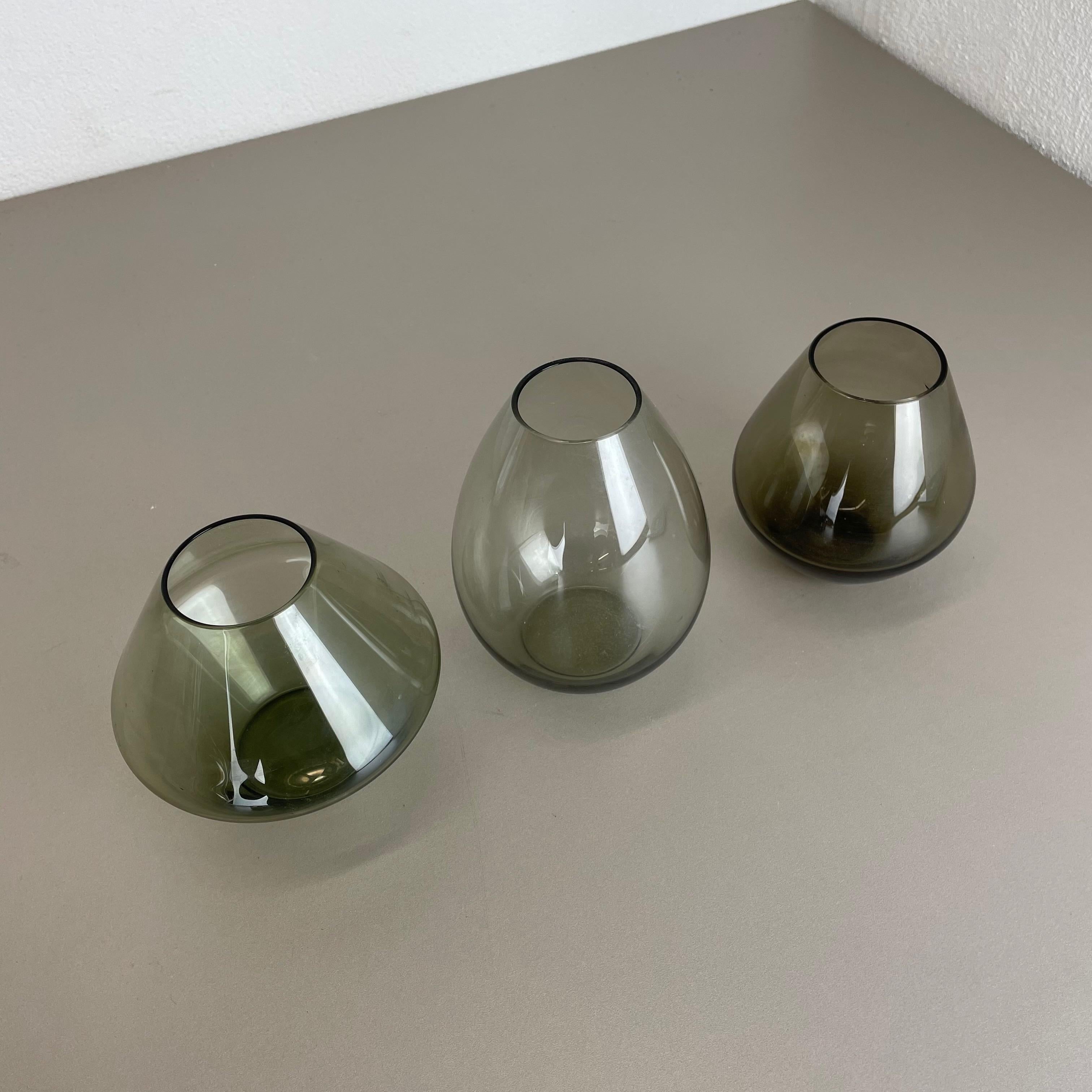Set of Three Turmalin Vases Wilhelm Wagenfeld Wmf Attributed, Germany 1960s For Sale 8