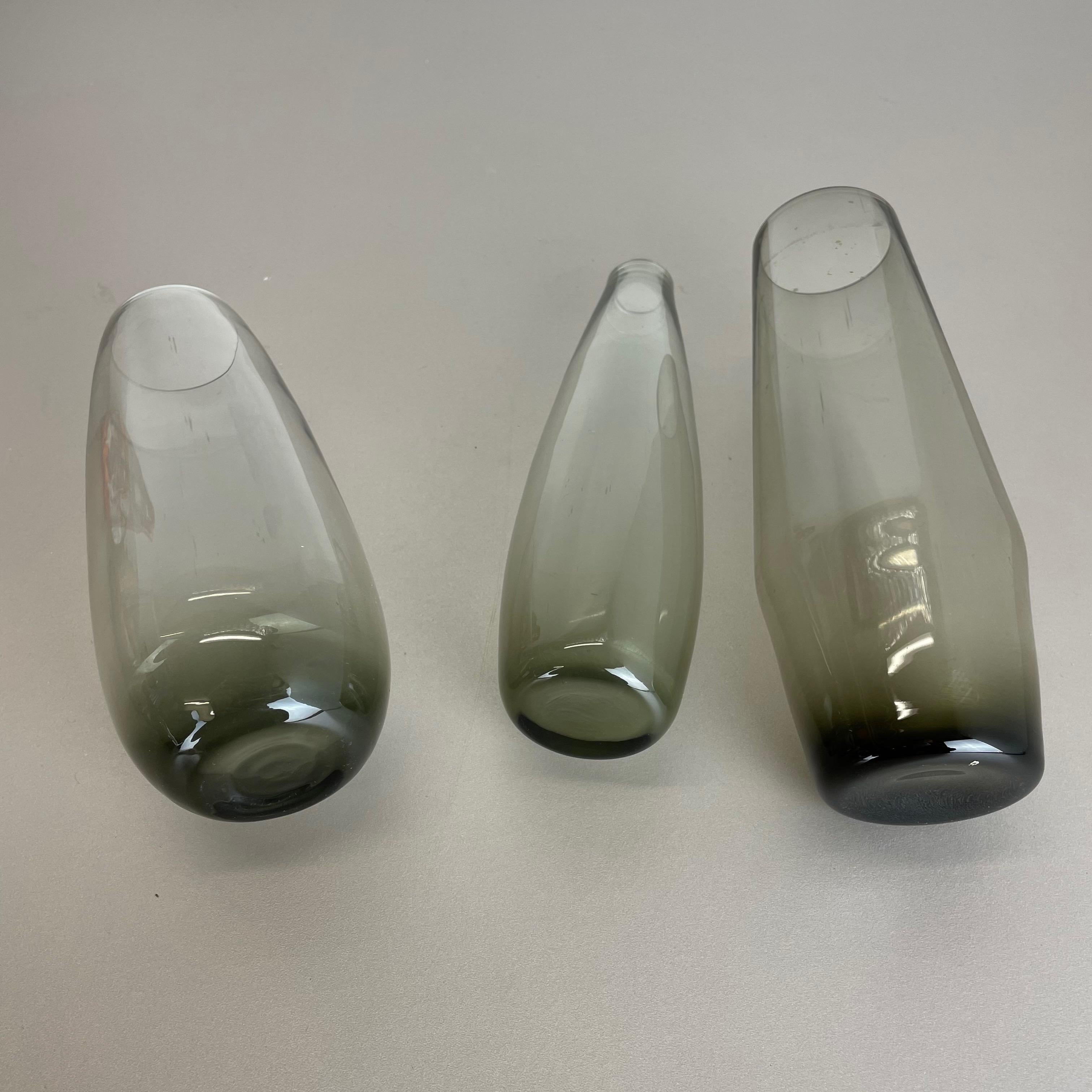 Set of Three Turmalin Vases Wilhelm Wagenfeld WMF Attributed, Germany 1960s For Sale 10