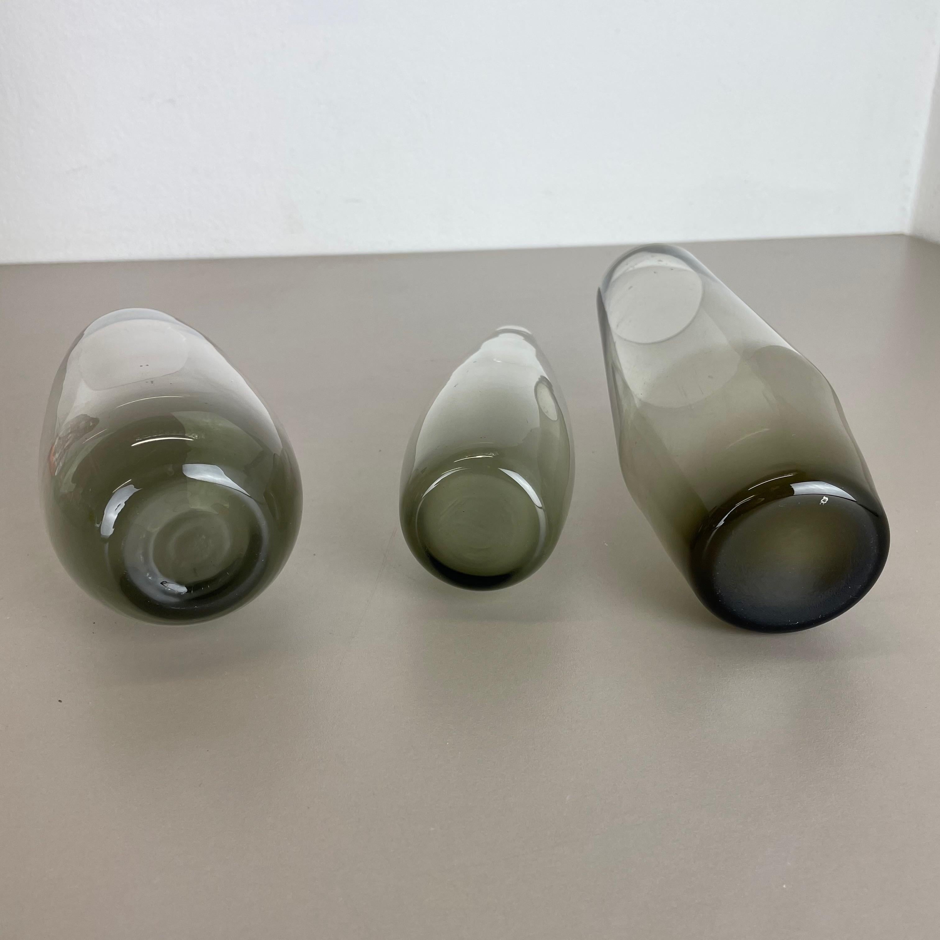 Set of Three Turmalin Vases Wilhelm Wagenfeld WMF Attributed, Germany 1960s For Sale 11