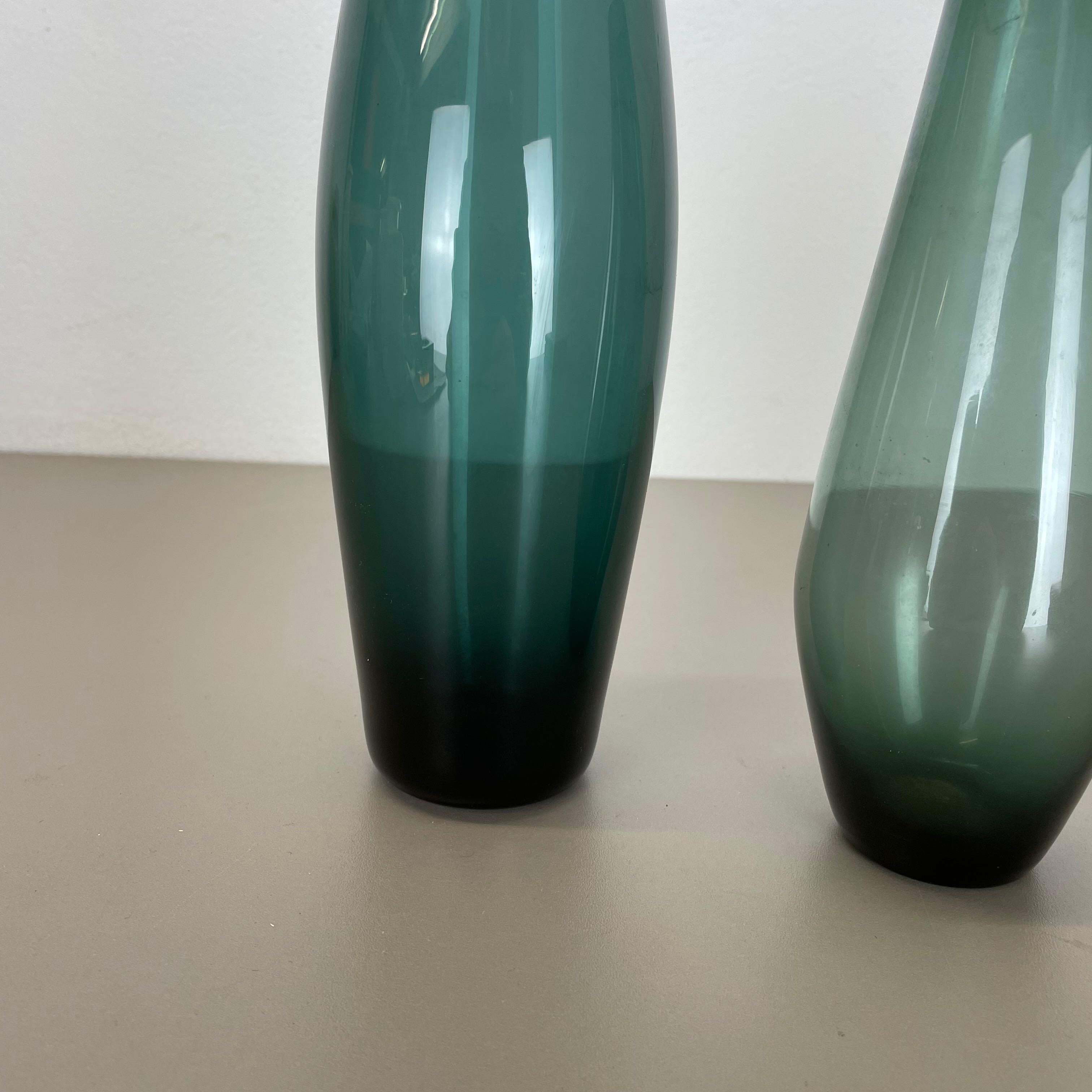 Mid-Century Modern Set of Three Turmalin Vases Wilhelm Wagenfeld WMF Attributed, Germany 1960s For Sale