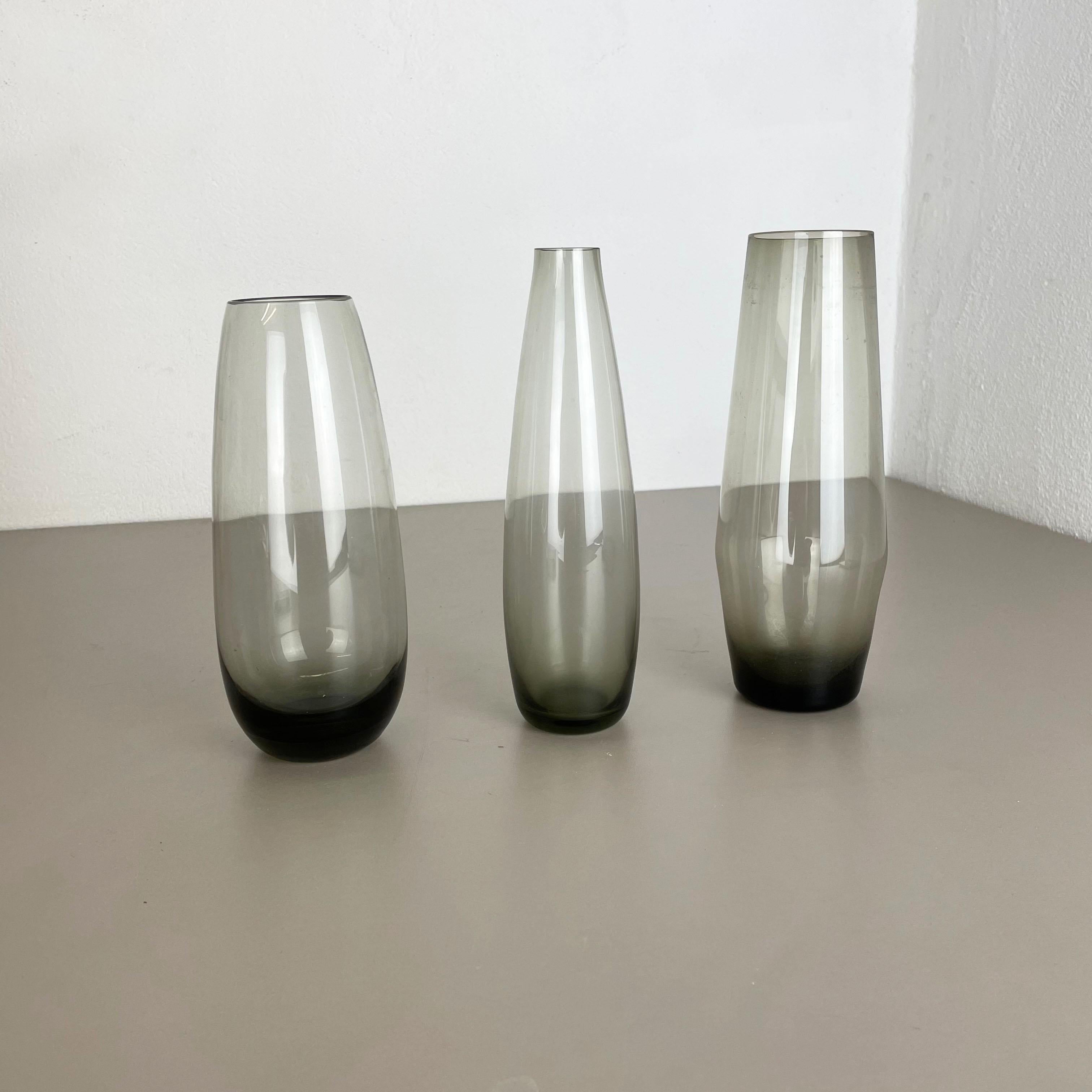Mid-Century Modern Ensemble de trois vases en turmaline attribués à Wilhelm Wagenfeld WMF, Allemagne, années 1960 en vente