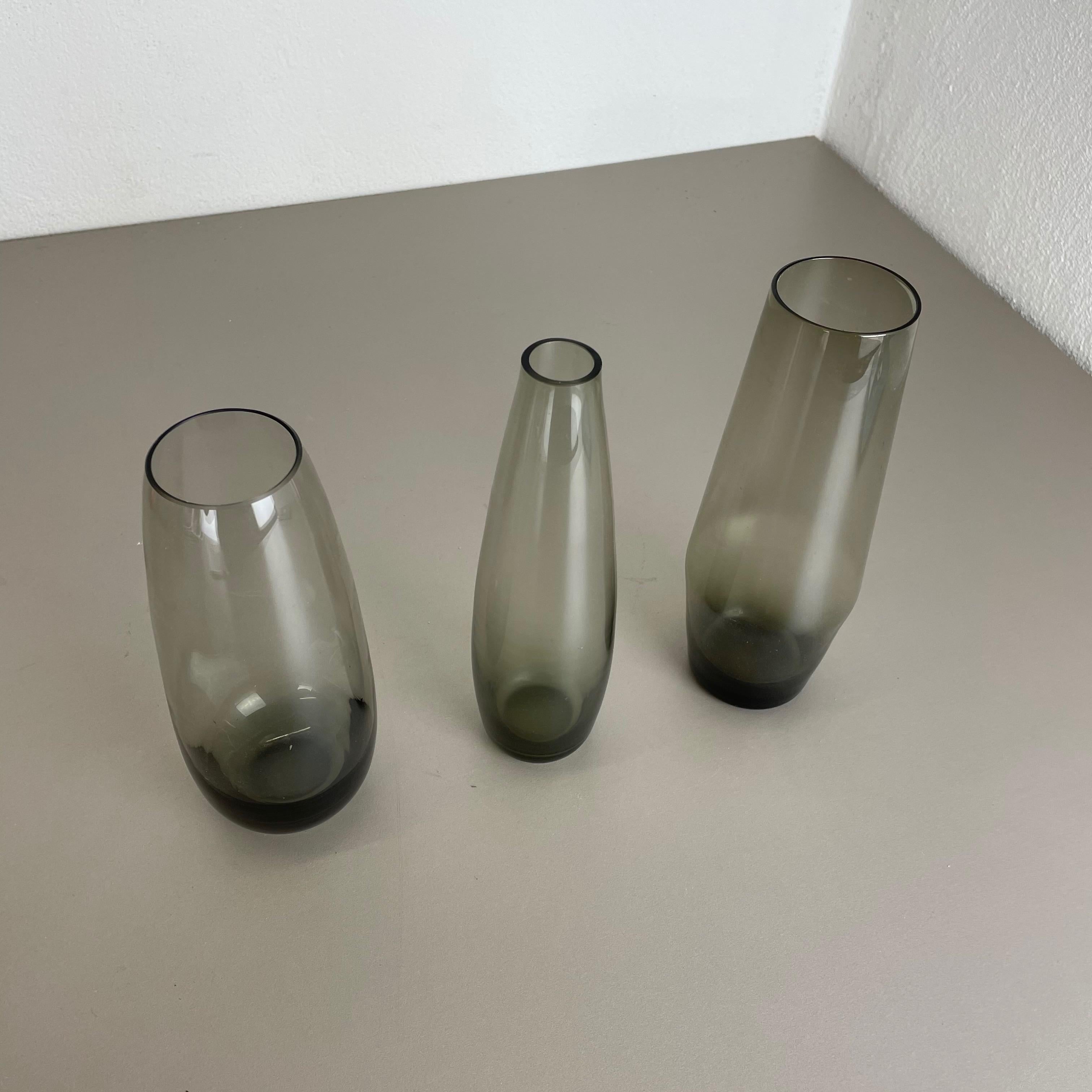 20th Century Set of Three Turmalin Vases Wilhelm Wagenfeld WMF Attributed, Germany 1960s For Sale