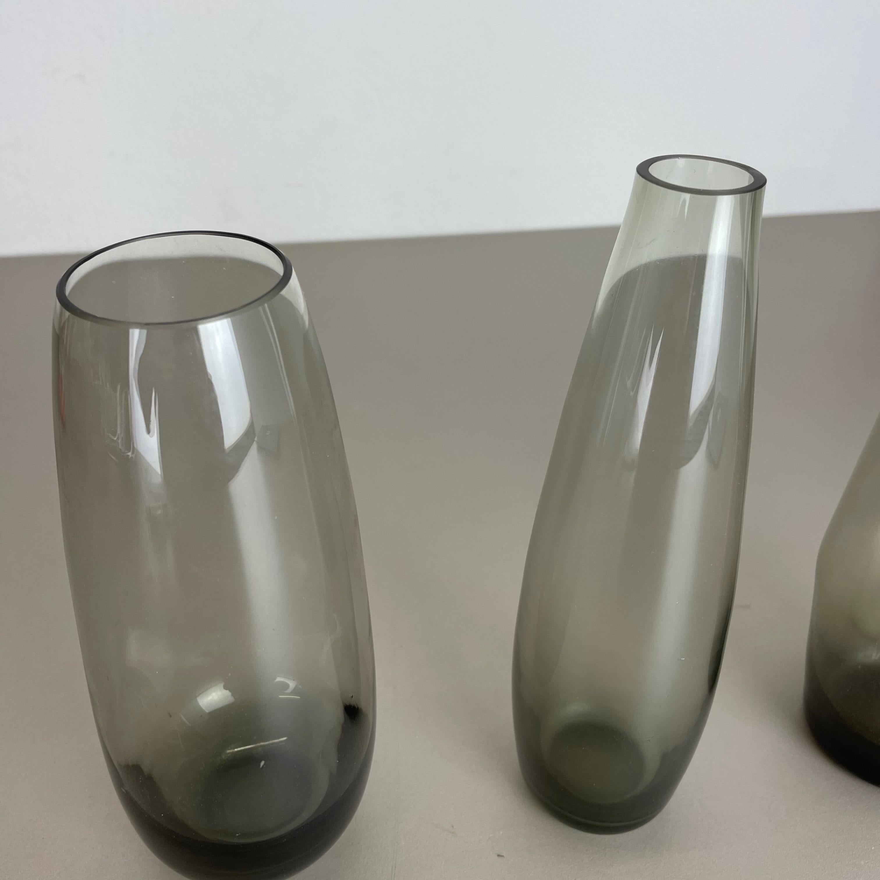 Set of Three Turmalin Vases Wilhelm Wagenfeld WMF Attributed, Germany 1960s For Sale 2