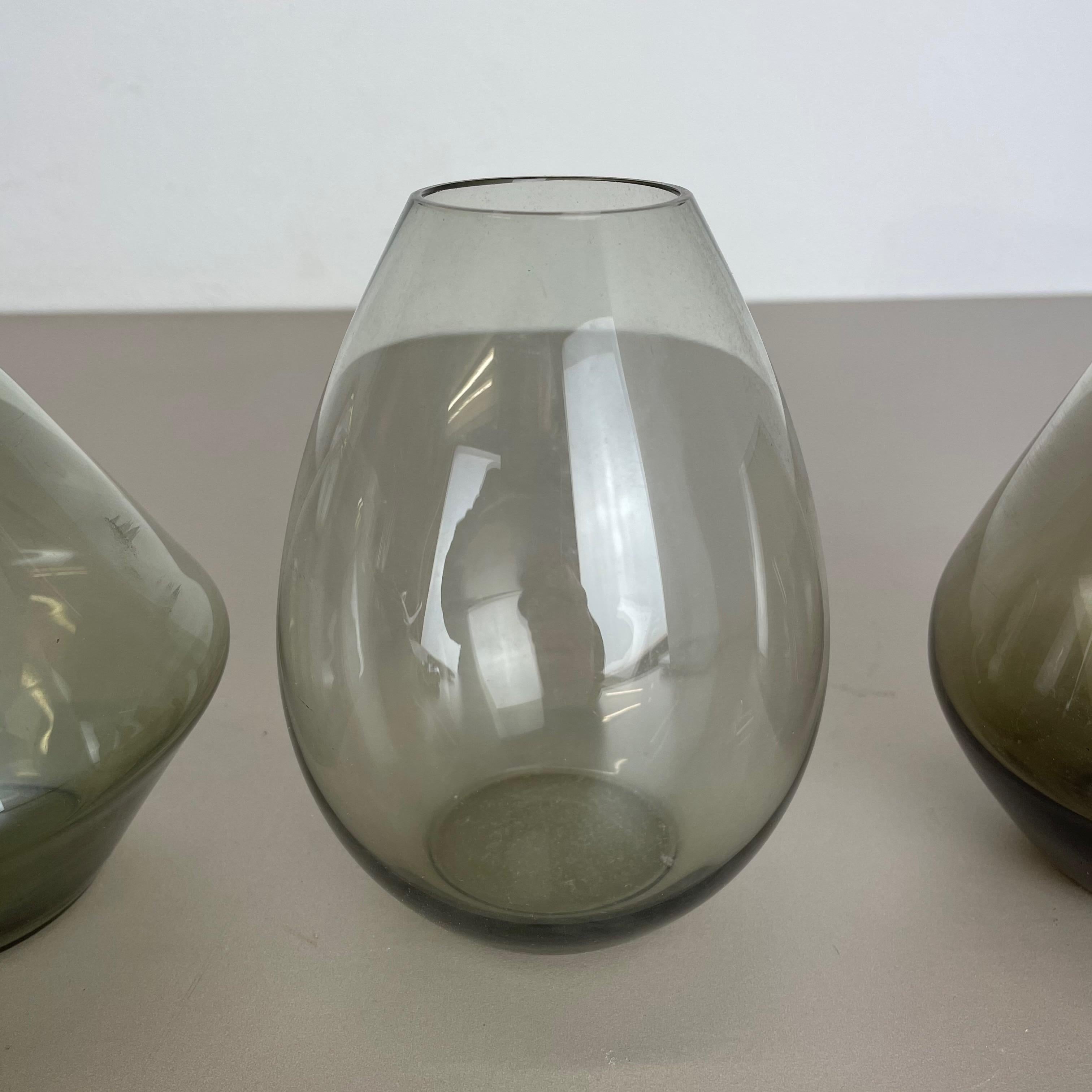 Set of Three Turmalin Vases Wilhelm Wagenfeld Wmf Attributed, Germany 1960s For Sale 3
