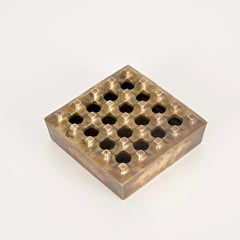 Juego de tres ceniceros de latón macizo "Ultima" de Bäckström & Ljungberg, Suecia 1960