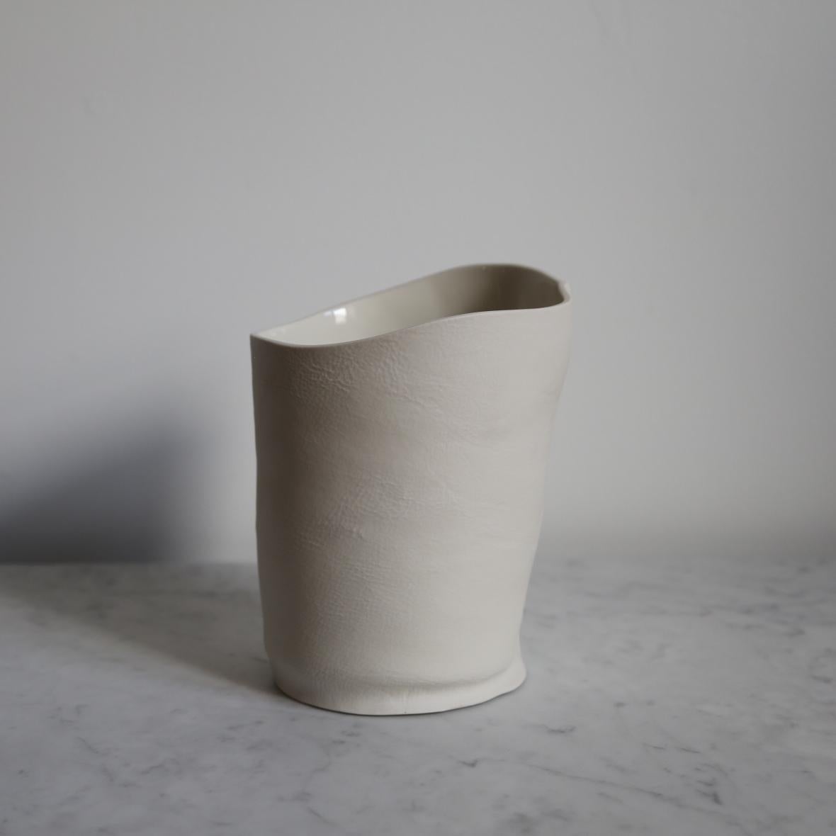Modern Set of Three Unique Kawa Vases and Vessels, Porcelain, Ceramic, in Stock